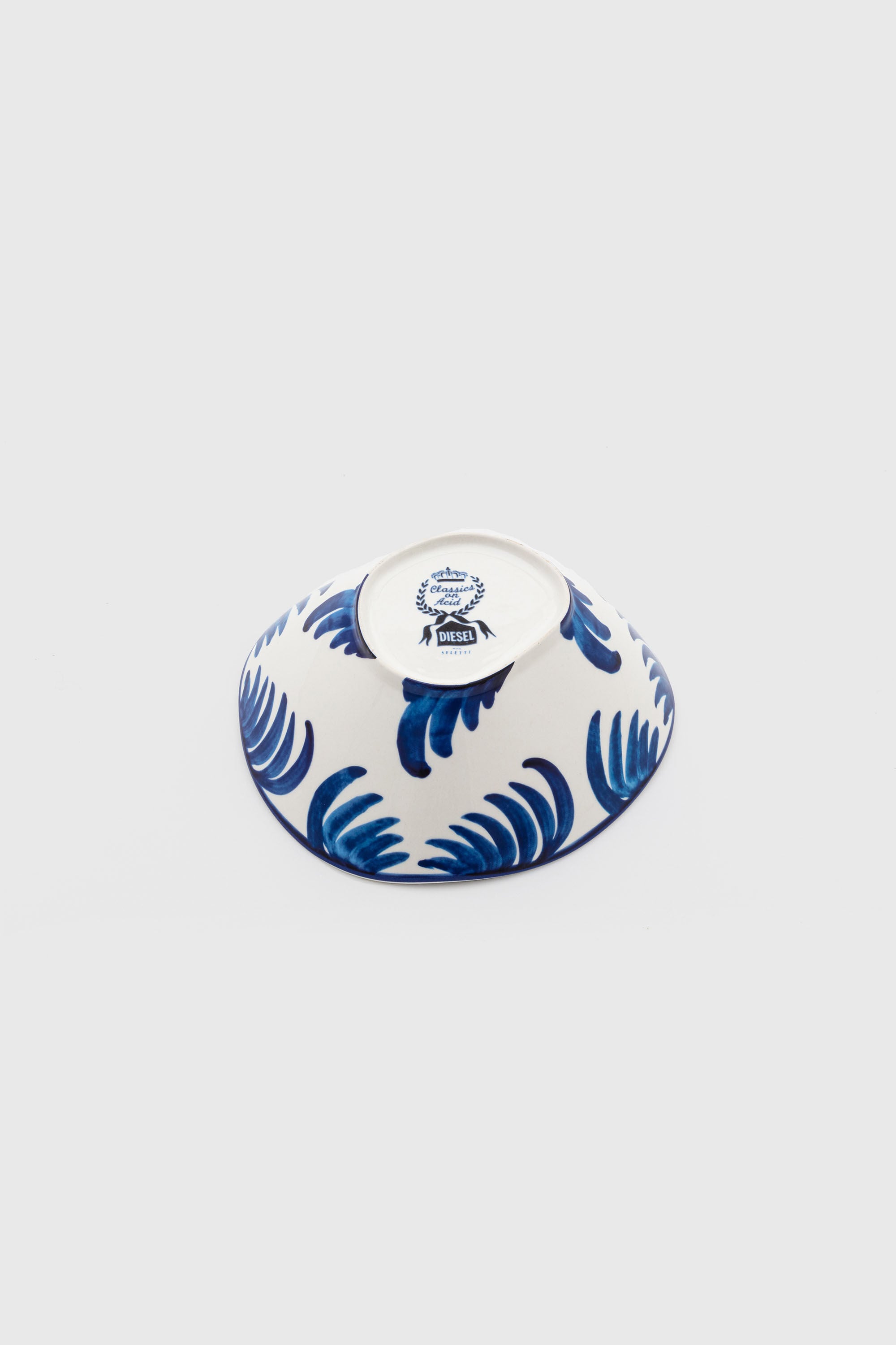 Diesel - 11280 PORCELAIN SALAD BOWL "CLASSIC ON A, Unisex's Porcelein salad bowl in White/Blue - 3