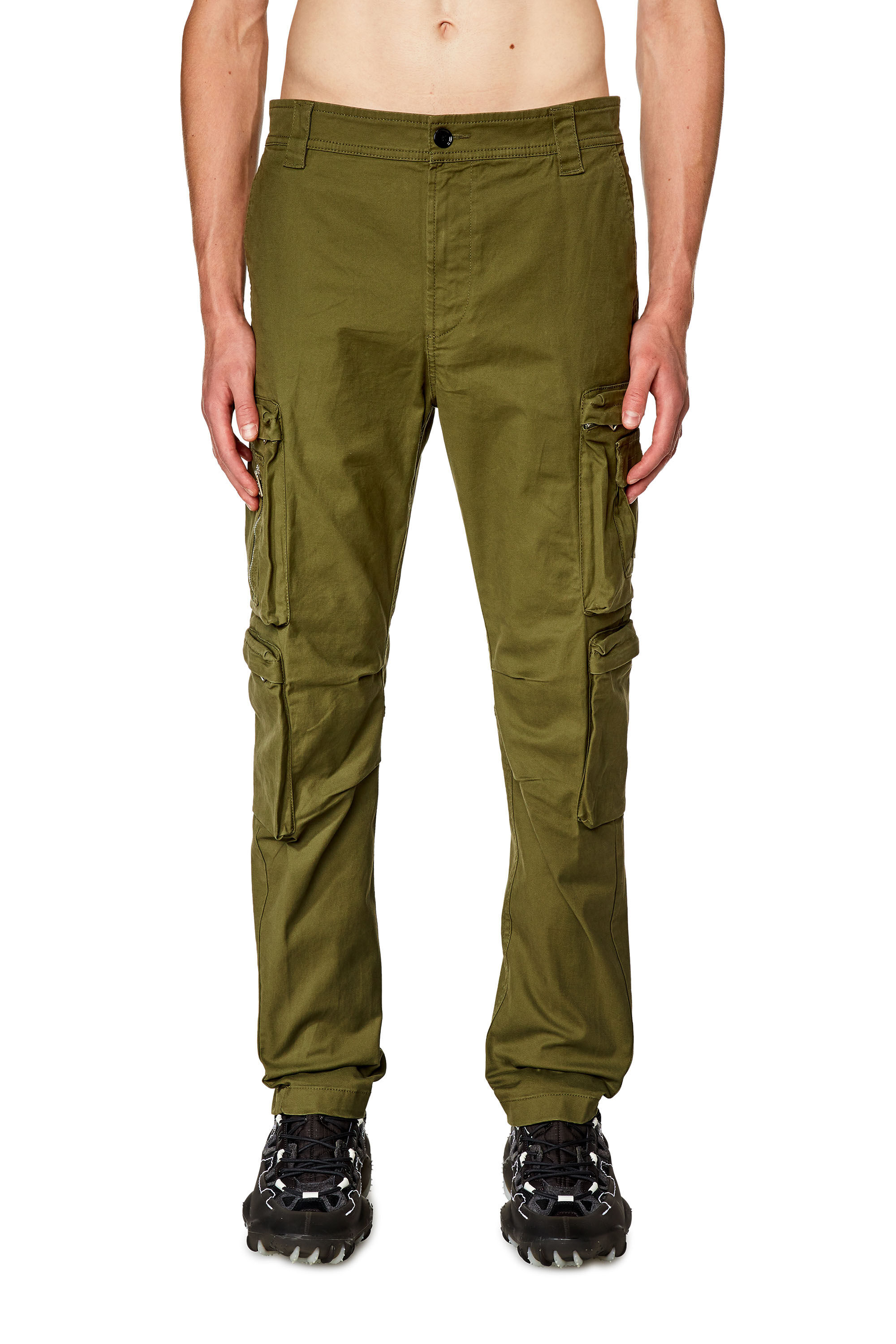 Diesel - P-ARLEM, Man Cargo pants with zip pocket in Green - Image 3