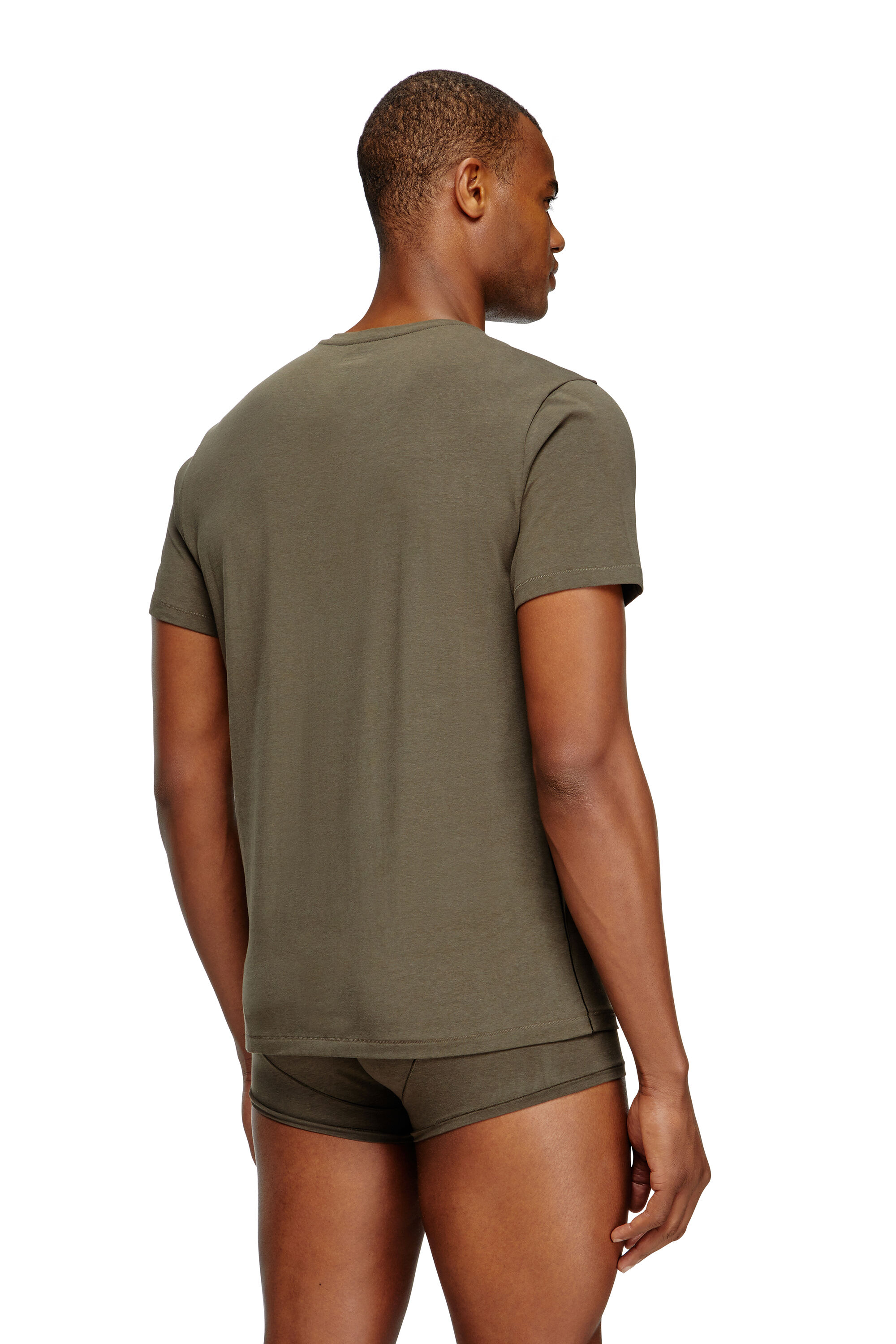 Diesel - RANDAL-D-MONO-2PACK, Herren T-Shirt aus fließendem Jersey im Zweierpack in Grün/Blau - 4