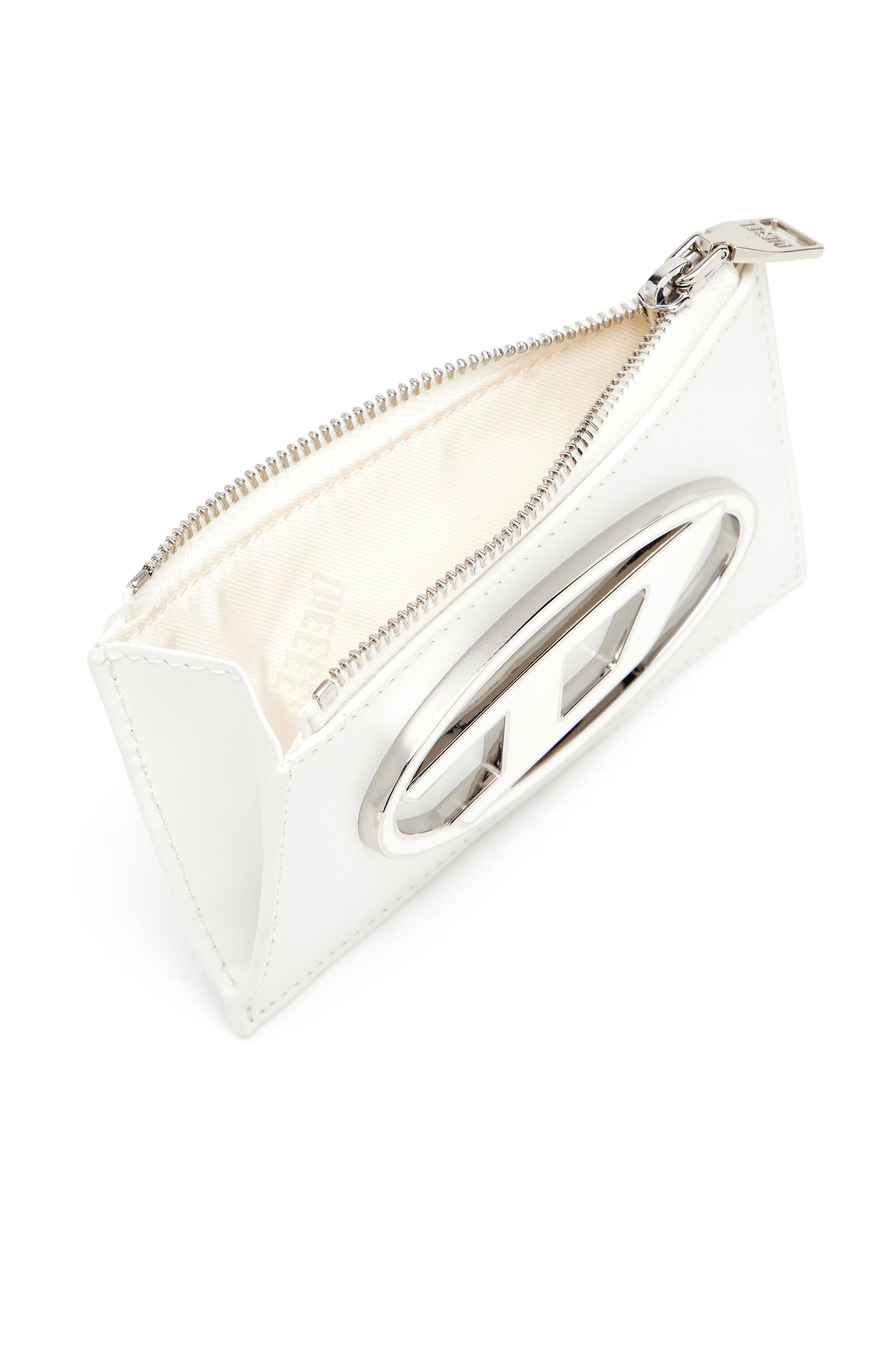 Diesel - 1DR CARD HOLDER III, Damen Flaches Kartenetui aus Nappaleder in Weiß - 3