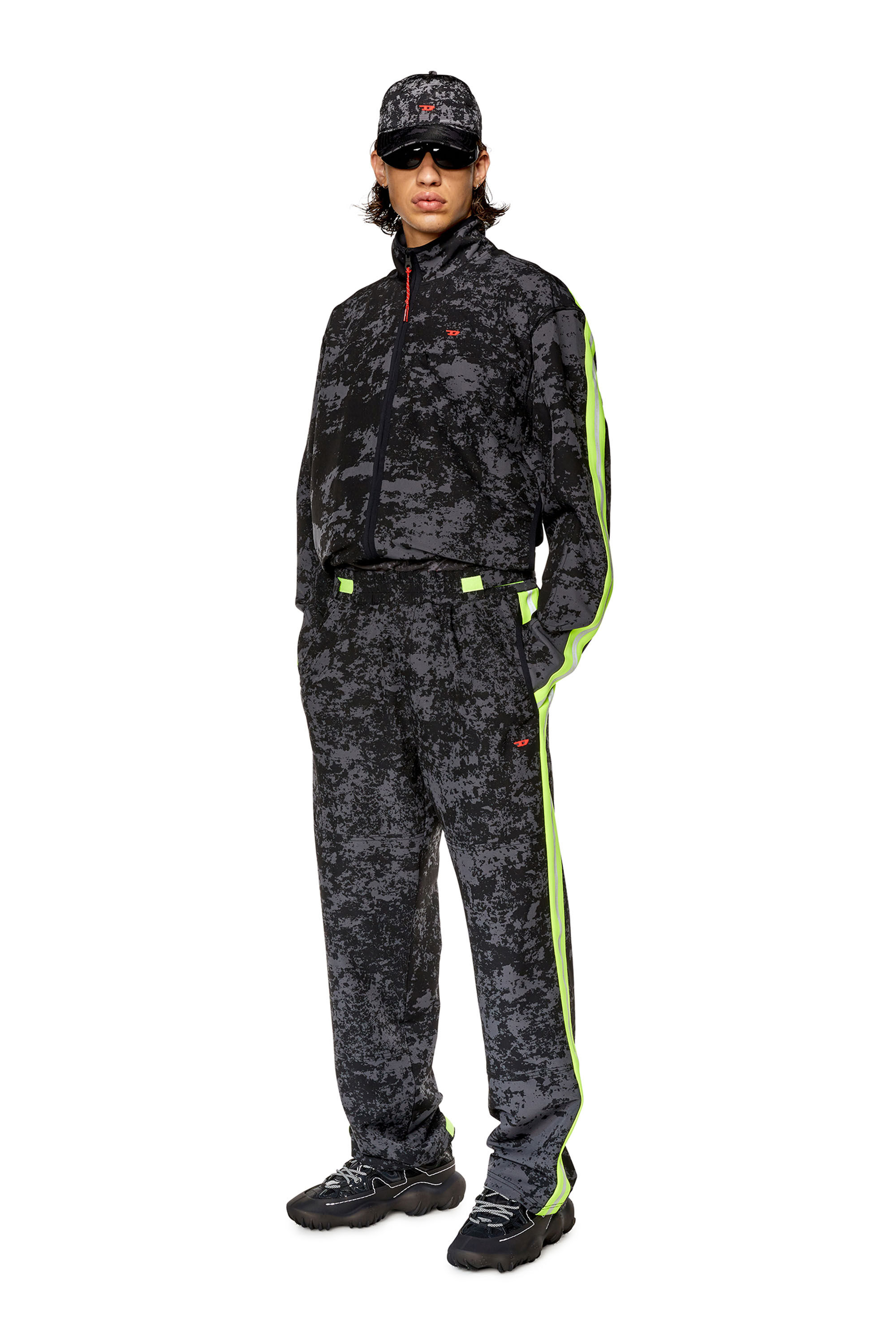 Diesel - AMWT-BYRON-WT13, Man Woven track jacket with cloudy print in Multicolor - Image 1