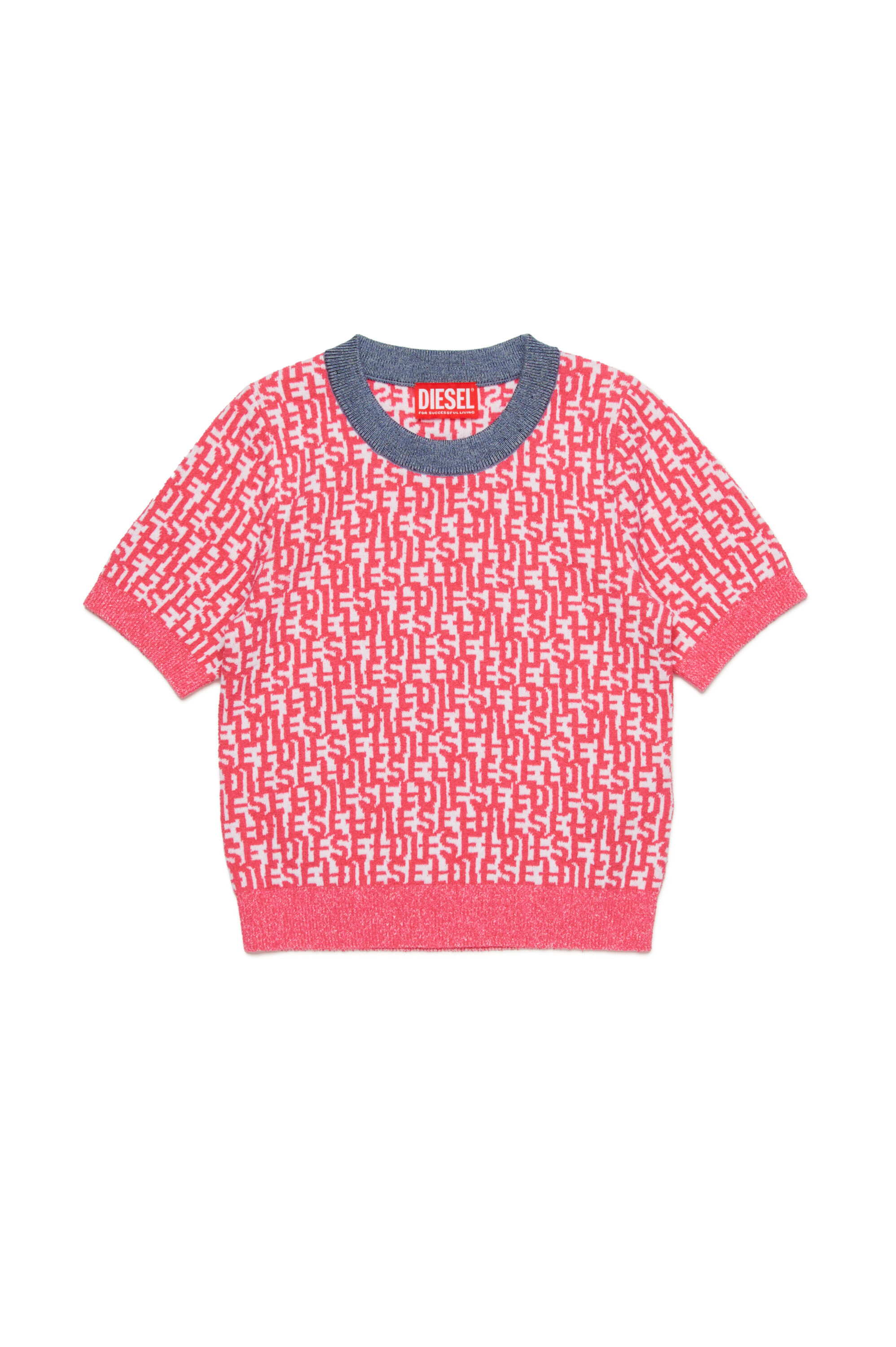 Diesel - KIYLLA, Woman Short-sleeve jumper with Diesel monogram in Pink - Image 1
