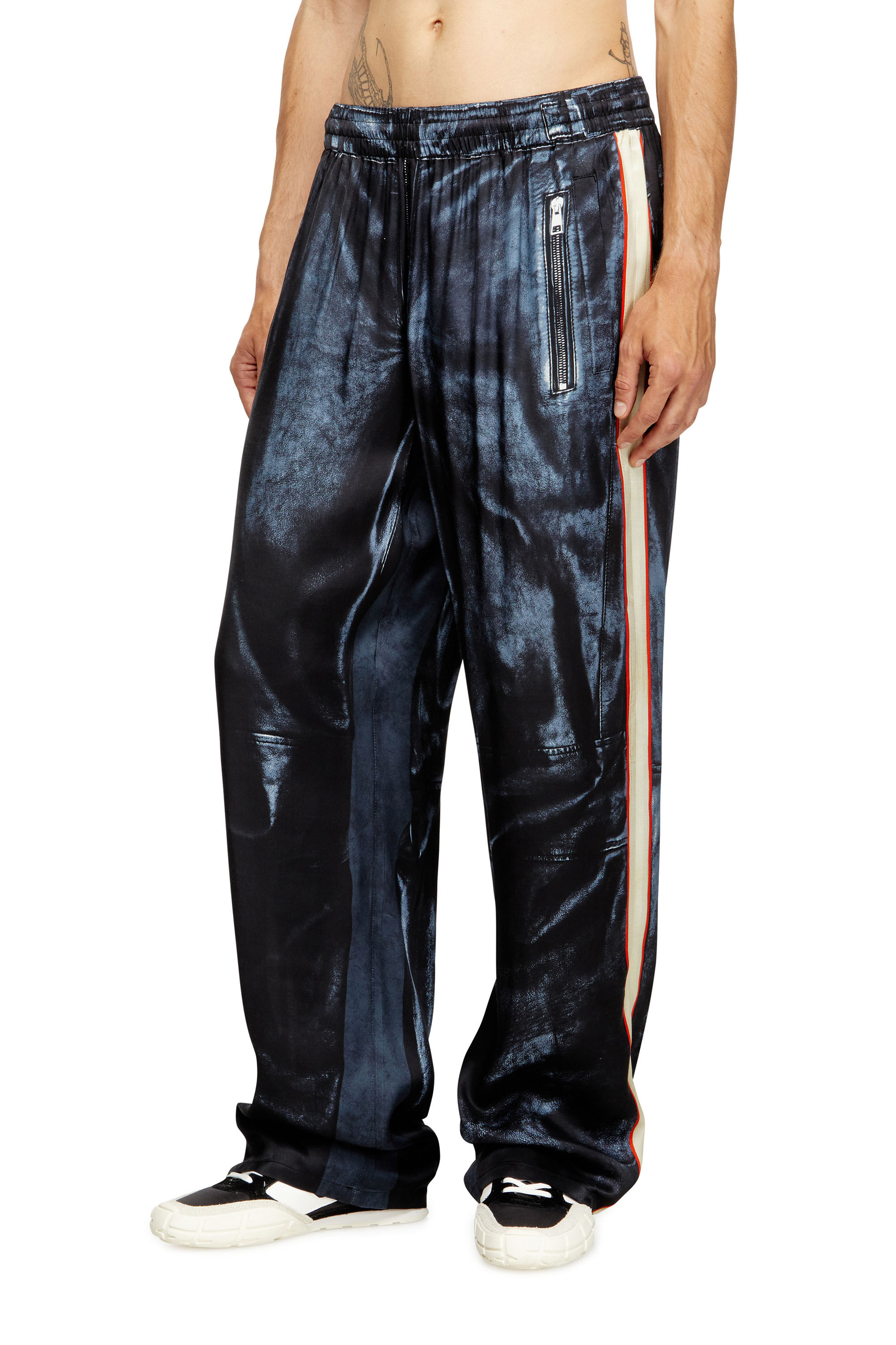 Diesel - P-THECKS-NMAN, Herren Hose aus Viskose mit Biker-Print in null - 3