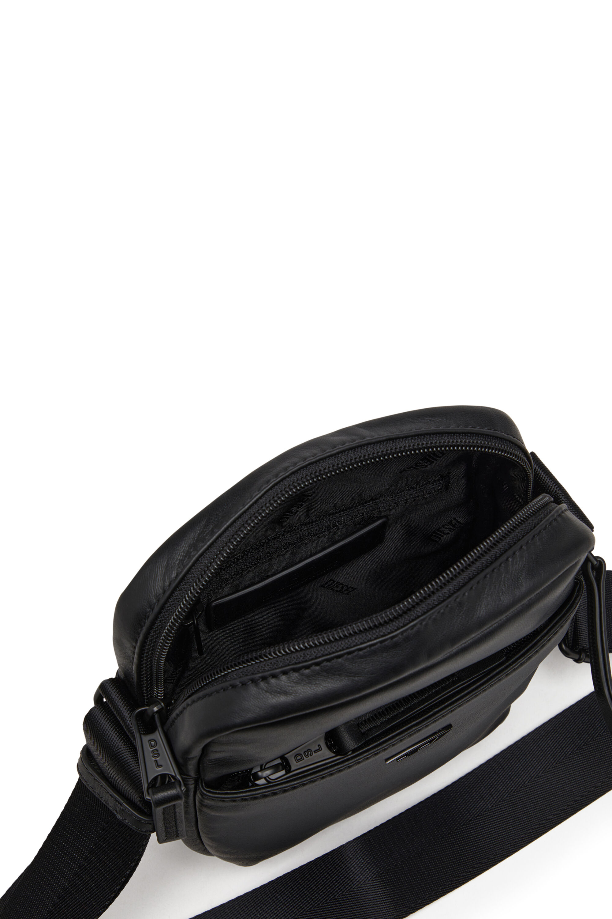 Diesel - RAVE CROSSBODY X, Herren Rave-Crossbody-Tasche aus Leder mit Ton in Ton D aus Metall in Schwarz - 2