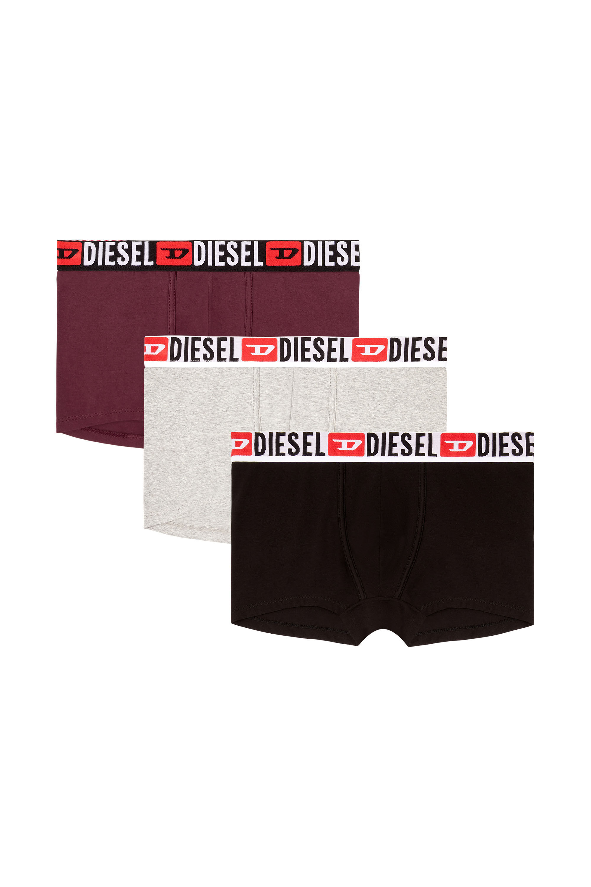 Diesel - UMBX-DAMIENTHREEPACK, Herren Retropants im Dreierpack mit umlaufendem Logo am Bund in Schwarz/Violett - 2