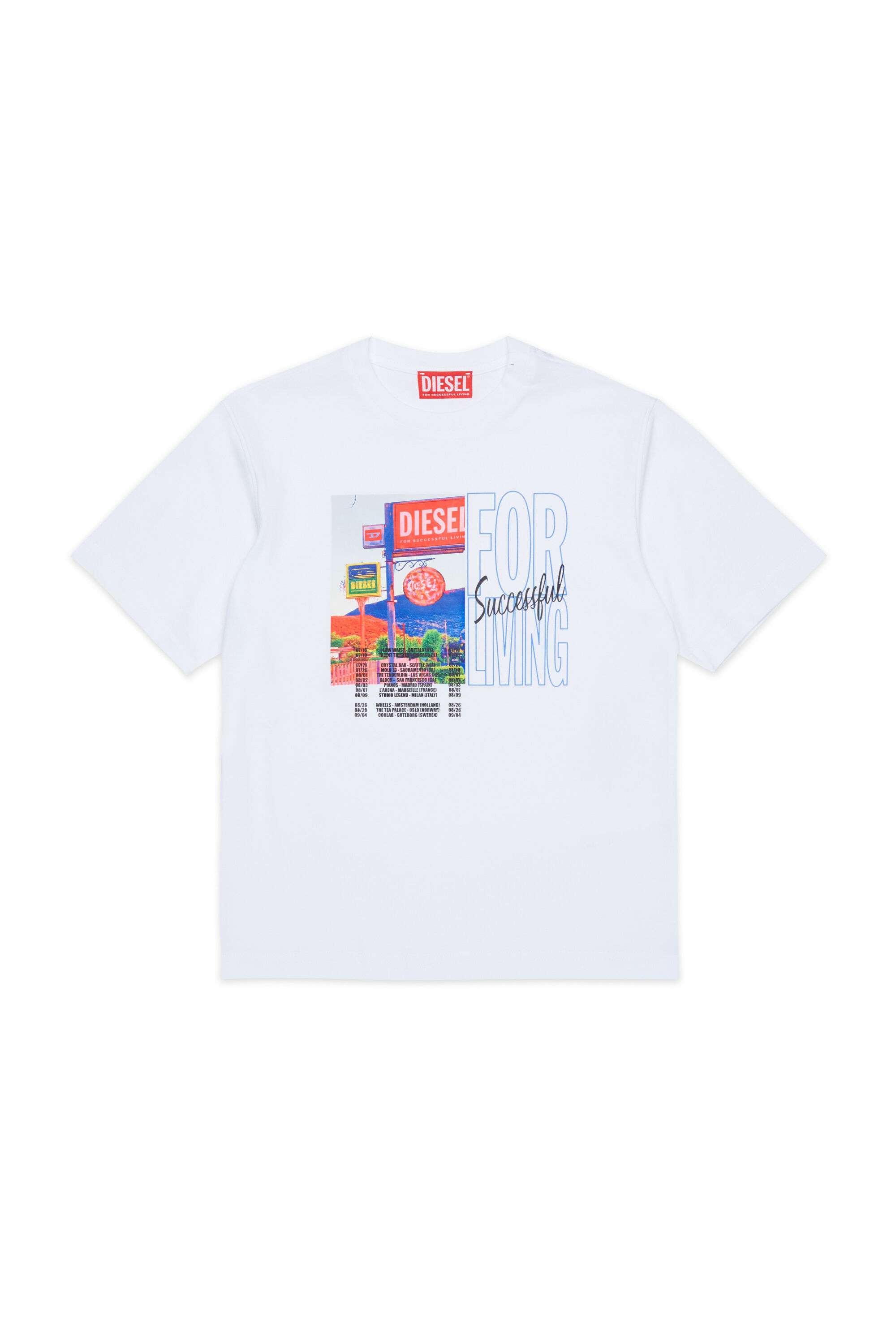 Diesel - TFOR OVER, Man's Cotton T-shirt with photo print in White - 1