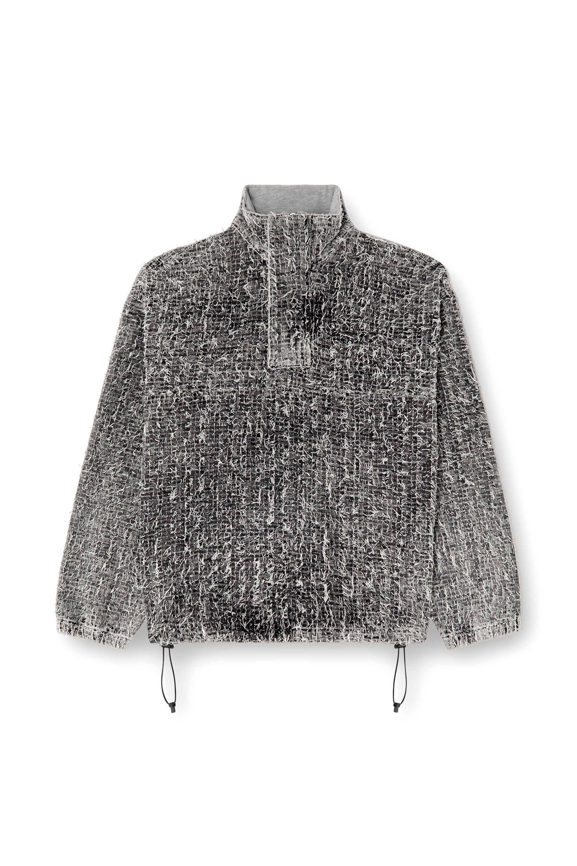 Diesel - D-FLOW-S2, Unisex Pulloverjacke aus Bouclé-Denim in Grau - 2