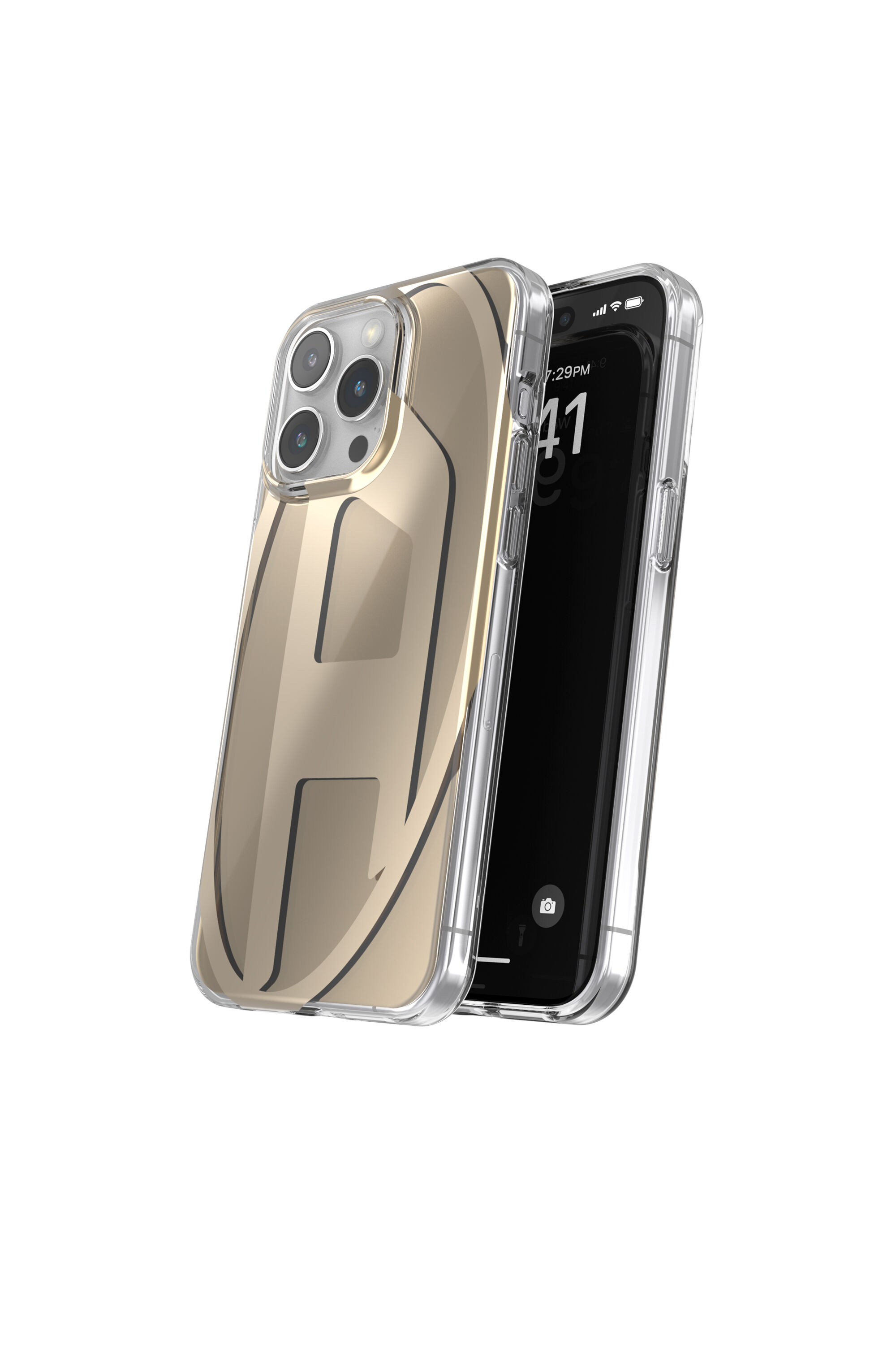 Diesel - 54091 MOULDED CASE, Unisex Case Oval D iP15 Pro Max in Gold - 3