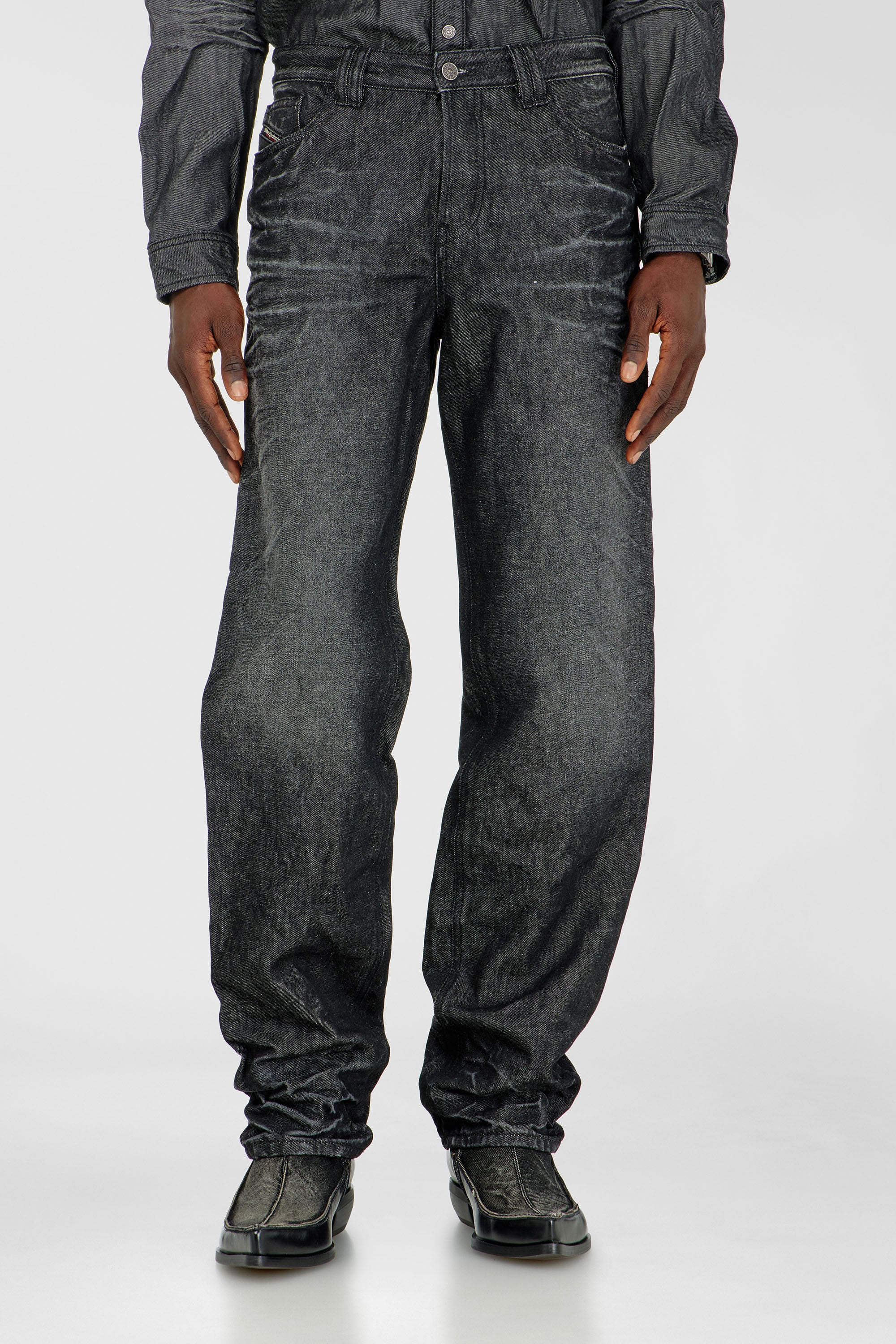 Diesel - Herren Regular Jeans 1991 D-Voeed 09R39, Schwarz/Dunkelgrau - 4
