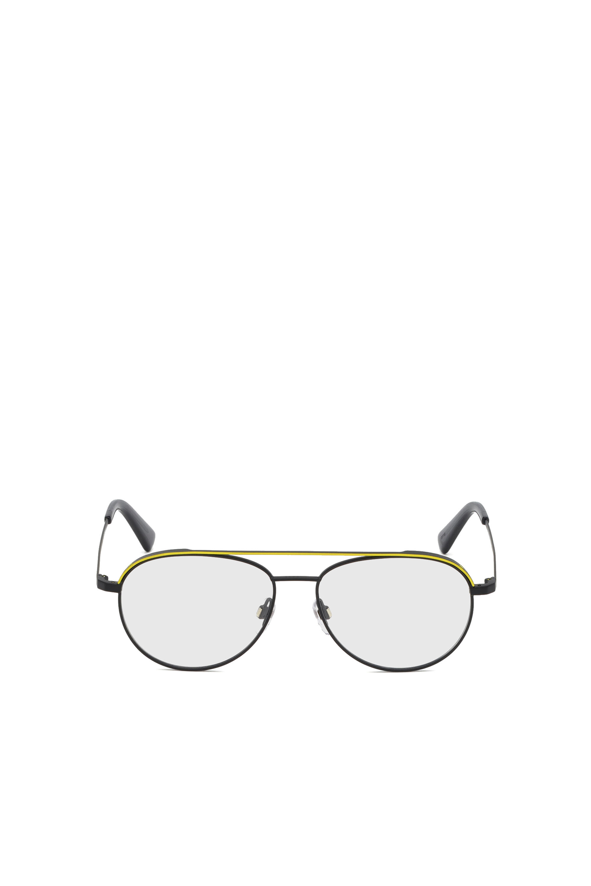 Diesel - DL5305, Unisex Korrekturbrille mit Pilotform in Gelb - 1