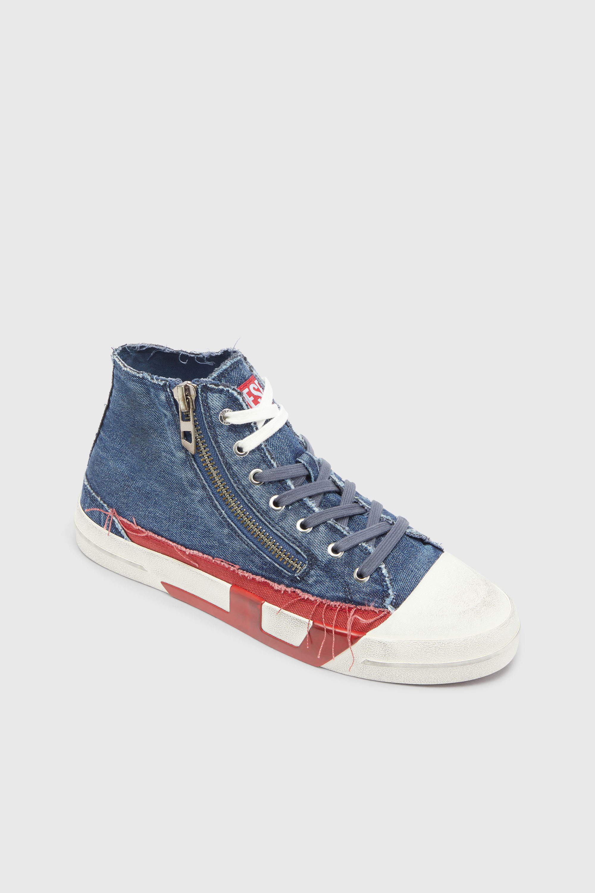 Diesel - S-D-VERSE ZIP MID II, Herren S-D-Verse - Denim-Sneaker mit D-Logo in Mittelblau - 6