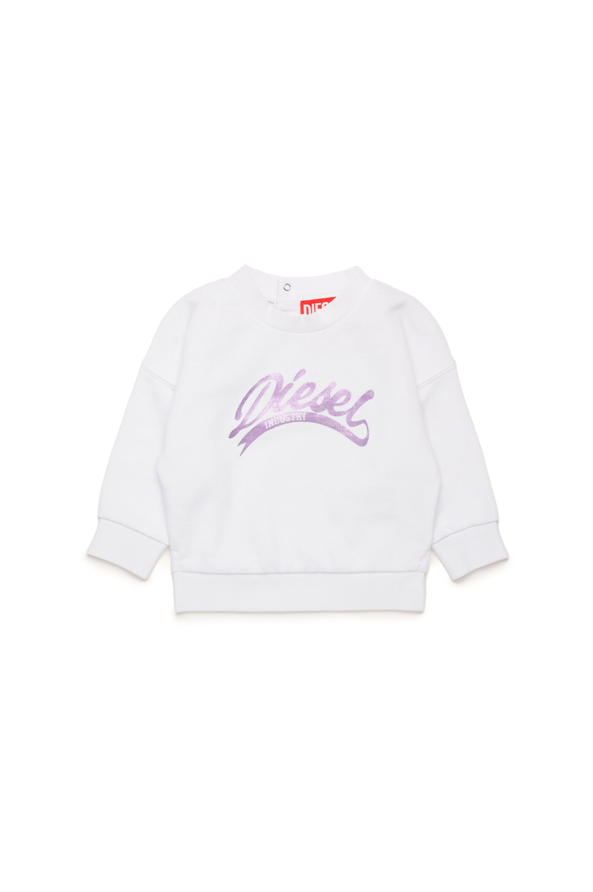 Diesel - SFLOWERB, Damen Sweatshirt aus Baumwolle mit Metallic-Logo in Weiß - 1