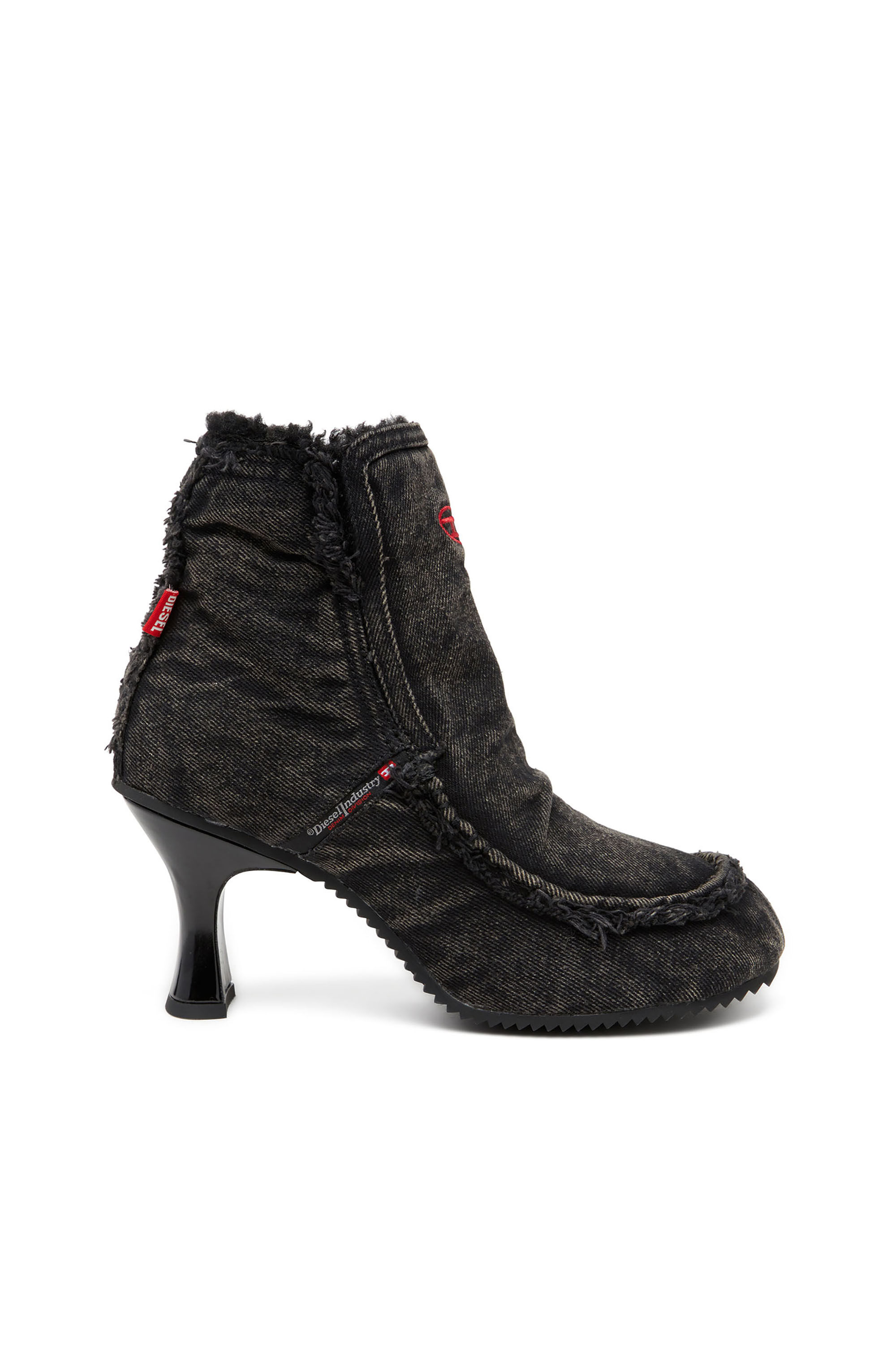 Diesel - D-WOODSTOCK HEEL AB, Damen D-Woodstock - Stiefel aus Denim mit Absatz in Schwarz - 1