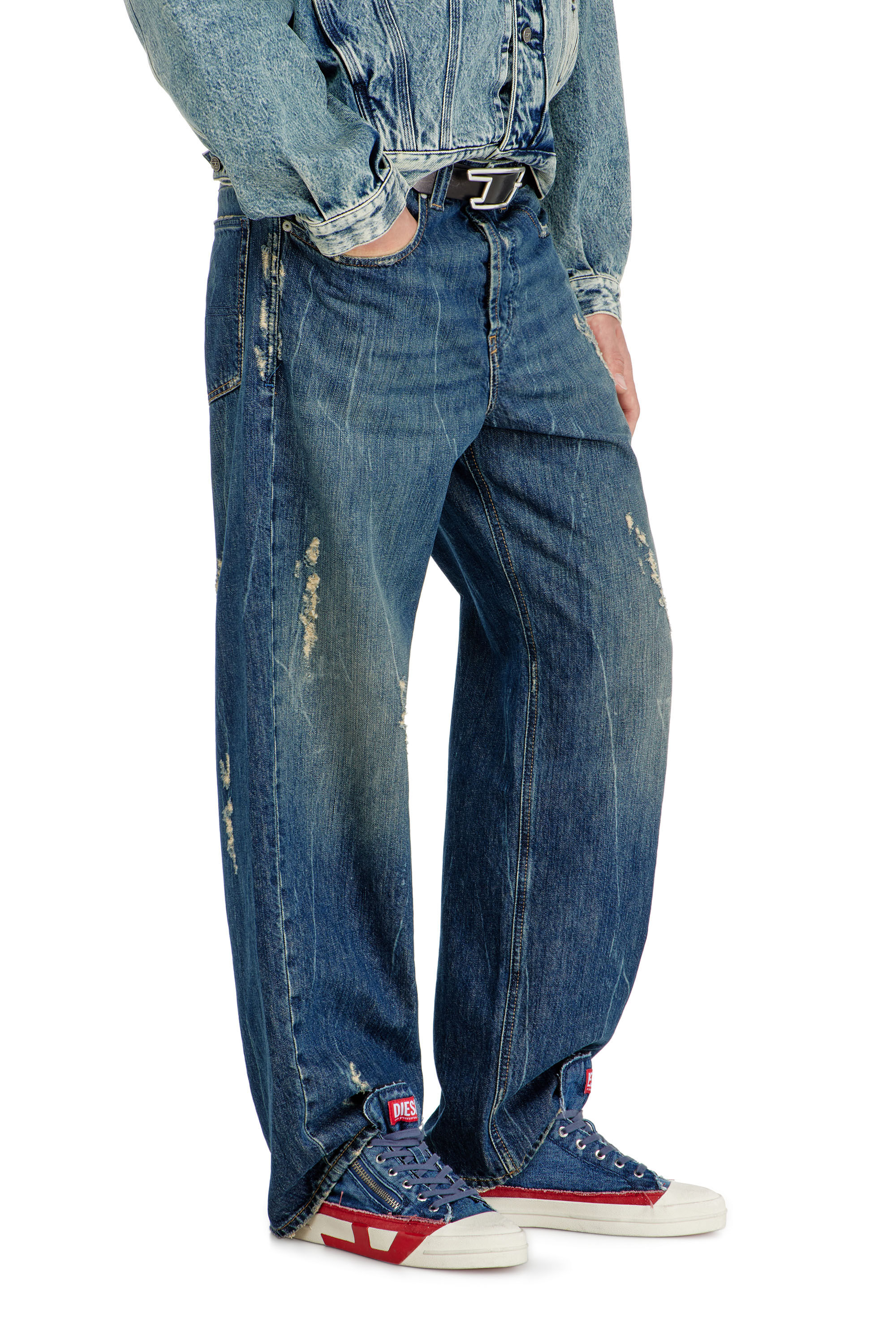 Diesel - Herren Relaxed Jeans 2001 D-Macro 09Q28, Mittelblau - 7