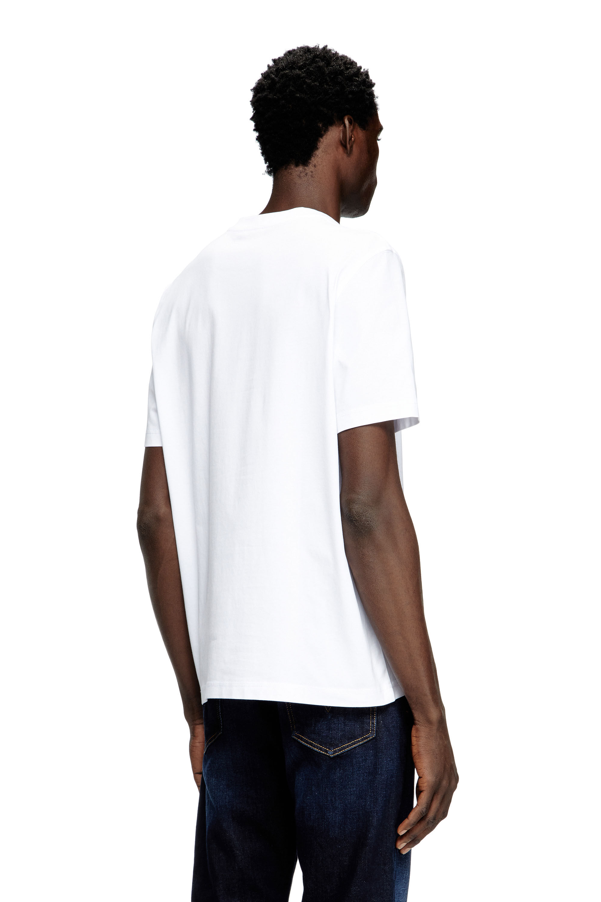 Diesel - T-ADJUST-Q7, Herren T-Shirt mit verschwommenem Diesel-Logo in Weiß - 4