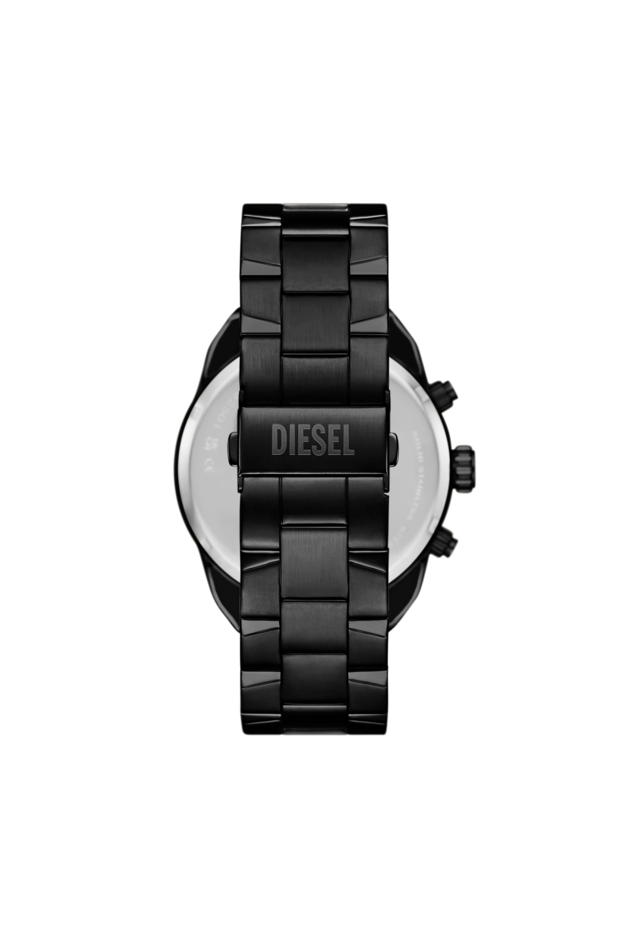 Netherworld ブラックメタル　blackl Men's Spiked black stainless steel watch | Black | Diesel