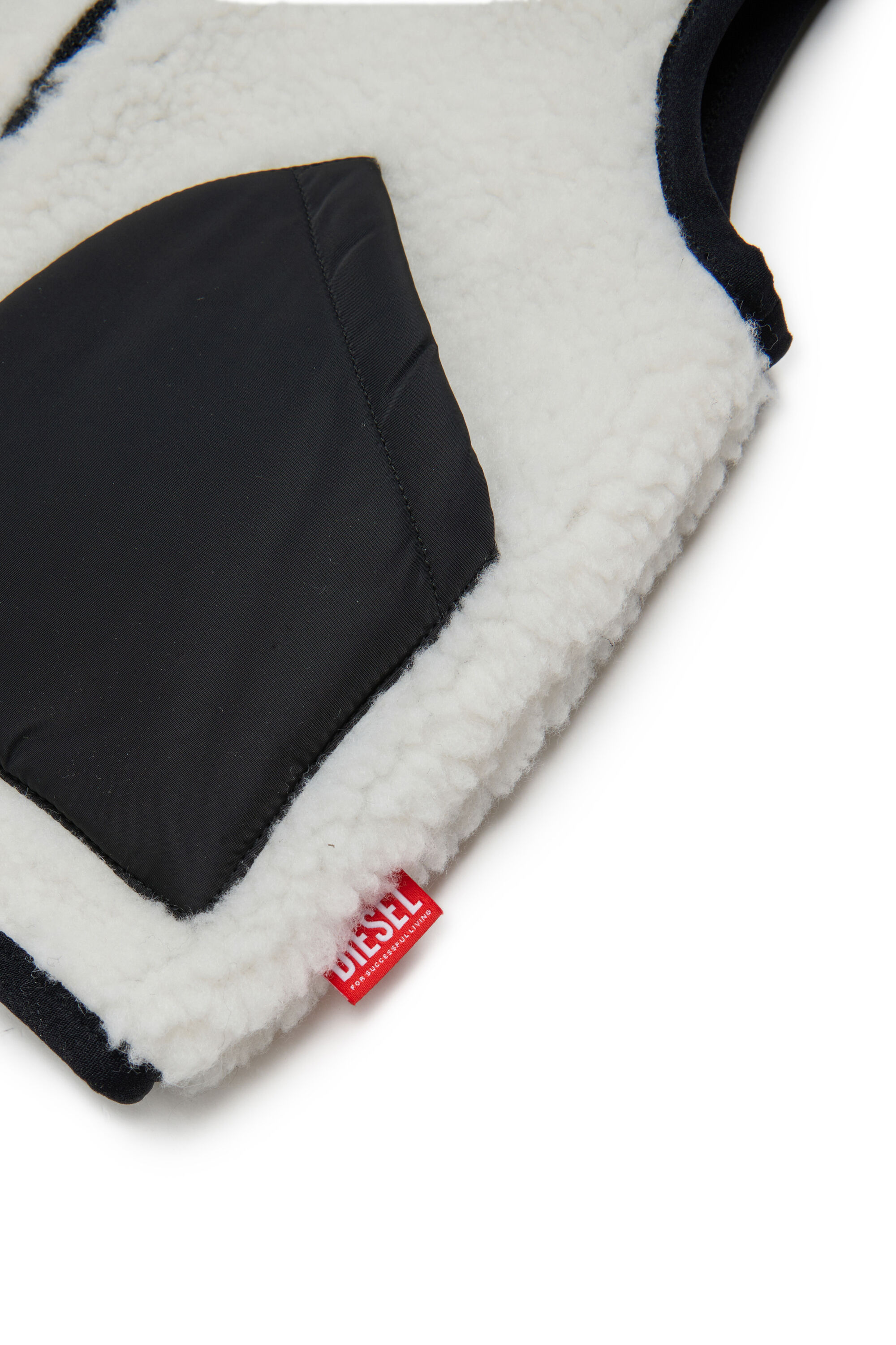 Diesel - JSEARB, Herren Colour-block Weste aus Teddyfleece und Nylon in Wei&szlig; - 4