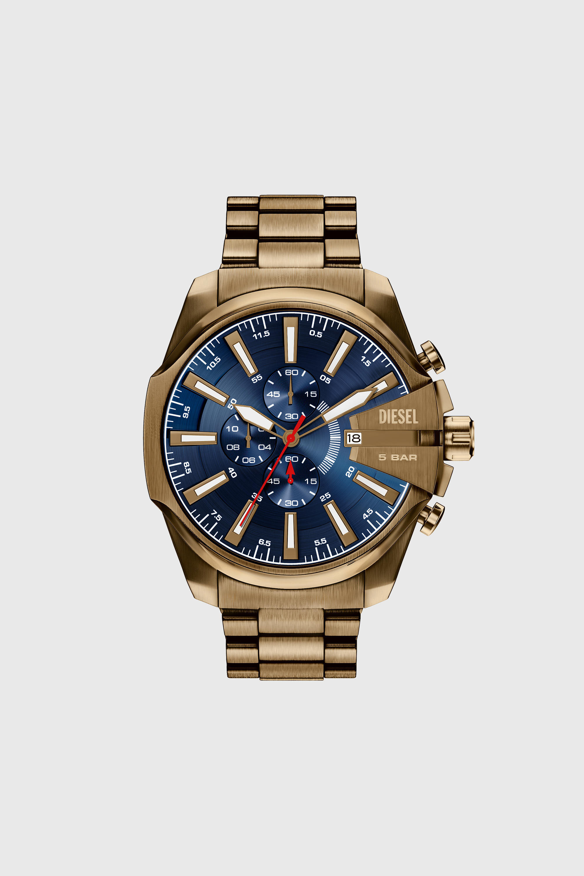 Diesel - DZ4736 WATCH, Herren Mega Chief Slim Uhr aus Edelstahl in Altgoldoptik in Gold - 1