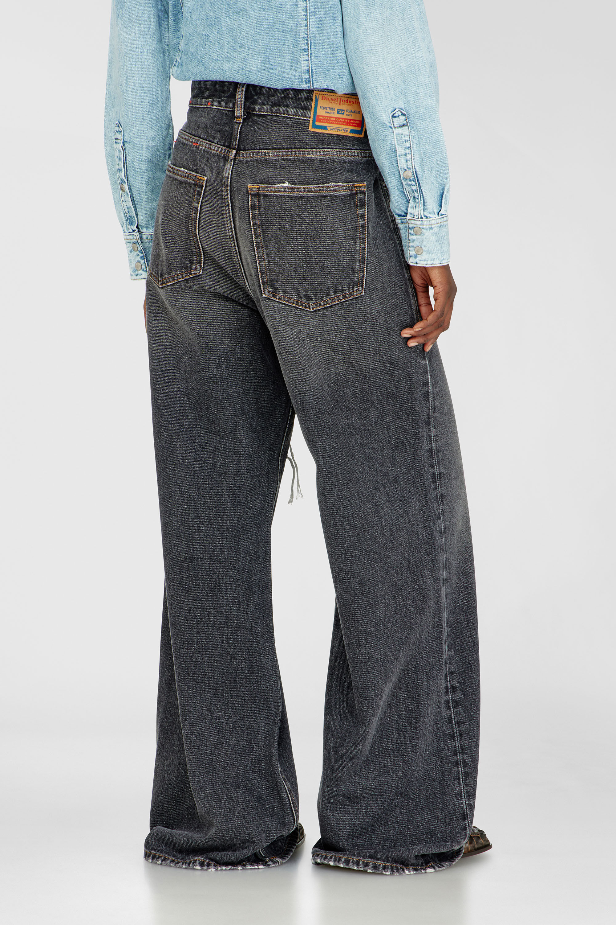 Diesel - Unisex Relaxed Jeans 1996 D-Sire 007F6, Schwarz/Dunkelgrau - 5