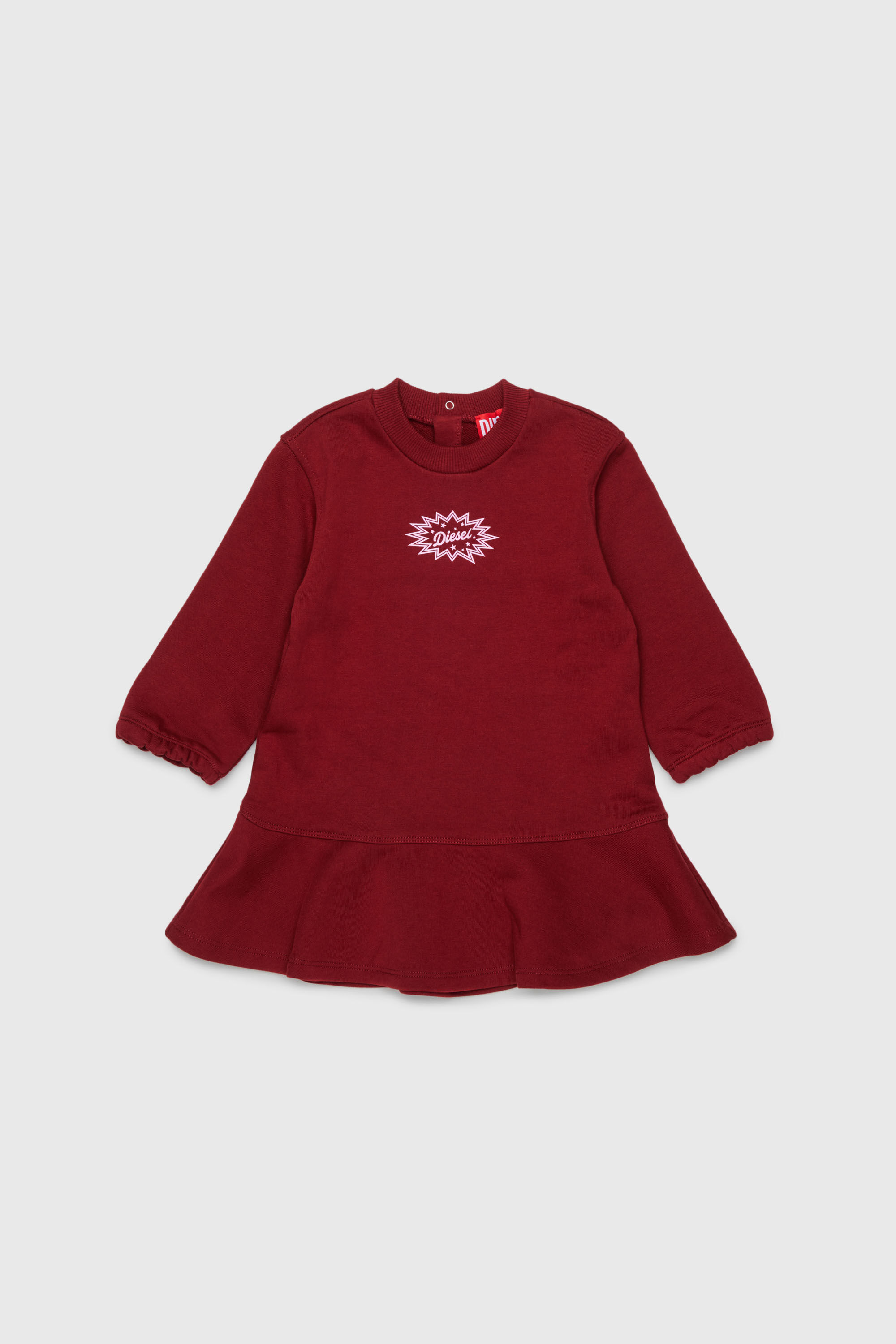 Diesel - DFUMB, Damen Sweatshirt-Kleid mit R&uuml;schenabschluss in Rot - 1