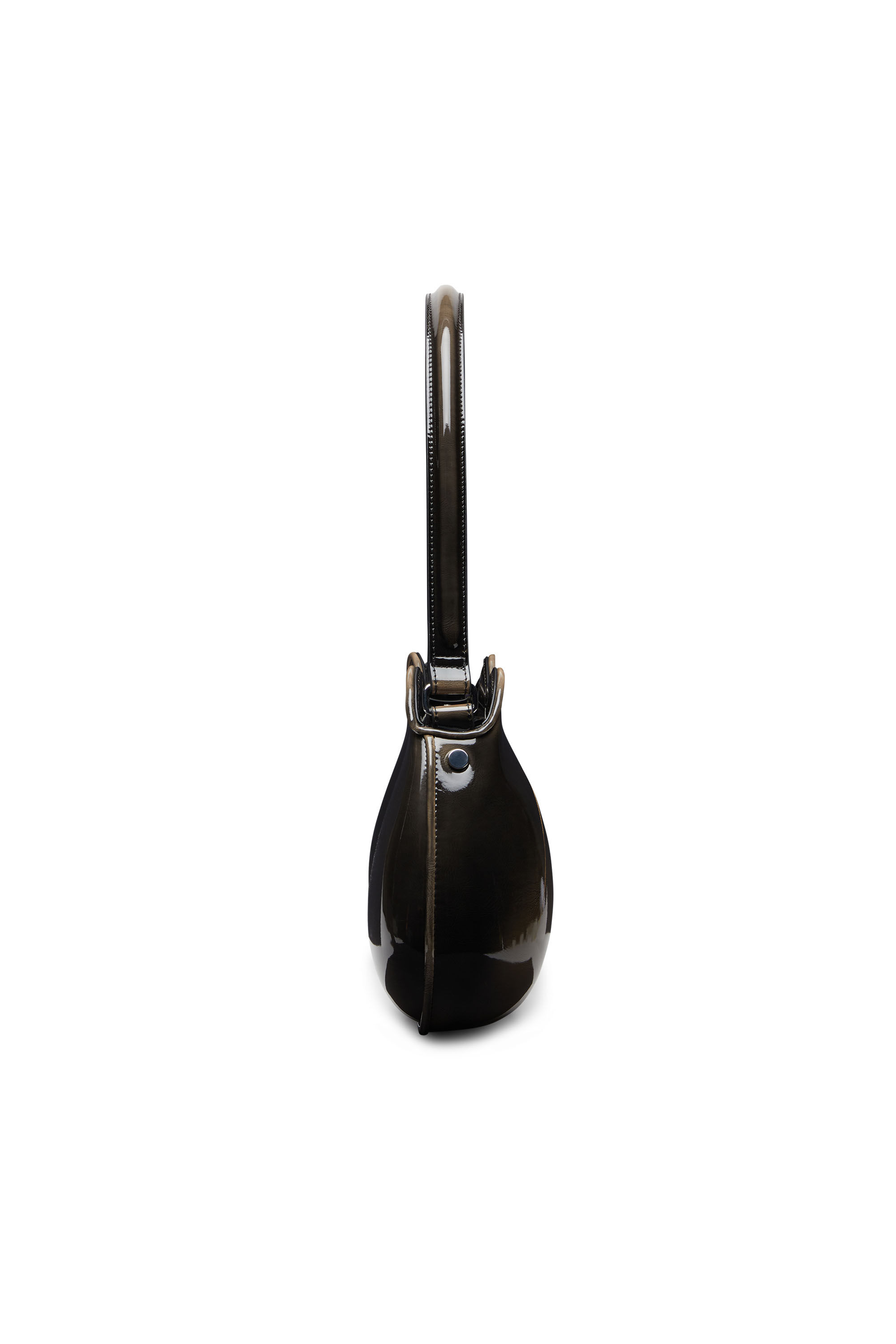 Diesel - DOUBLE-D SHOULDER, Damen Double-D-Feste Schultertasche mit aus glänzendem Dégradé-PU in Schwarz/Bronze - 4
