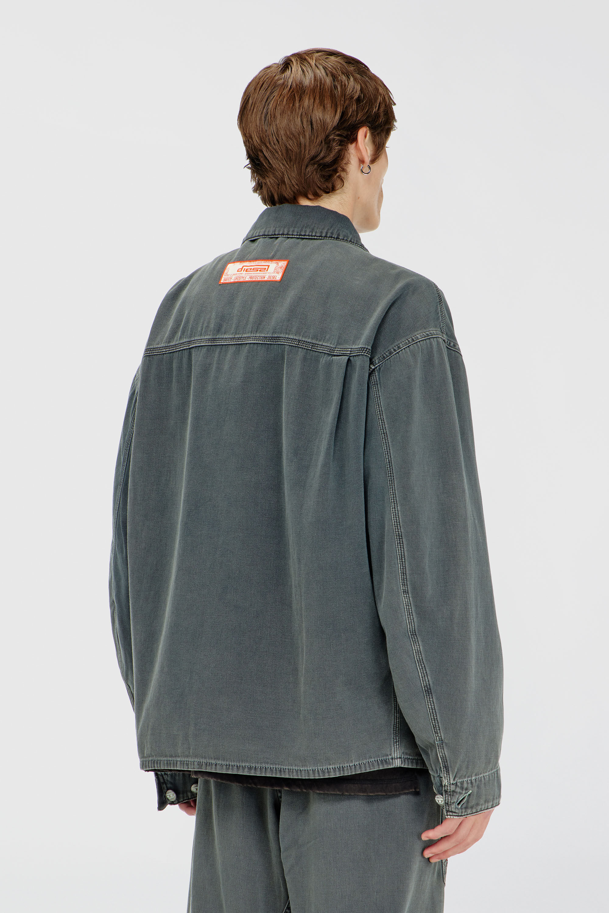 Diesel - D-STACK-U, Unisex Utility-Jacke aus farbigem denim in Grau - 4