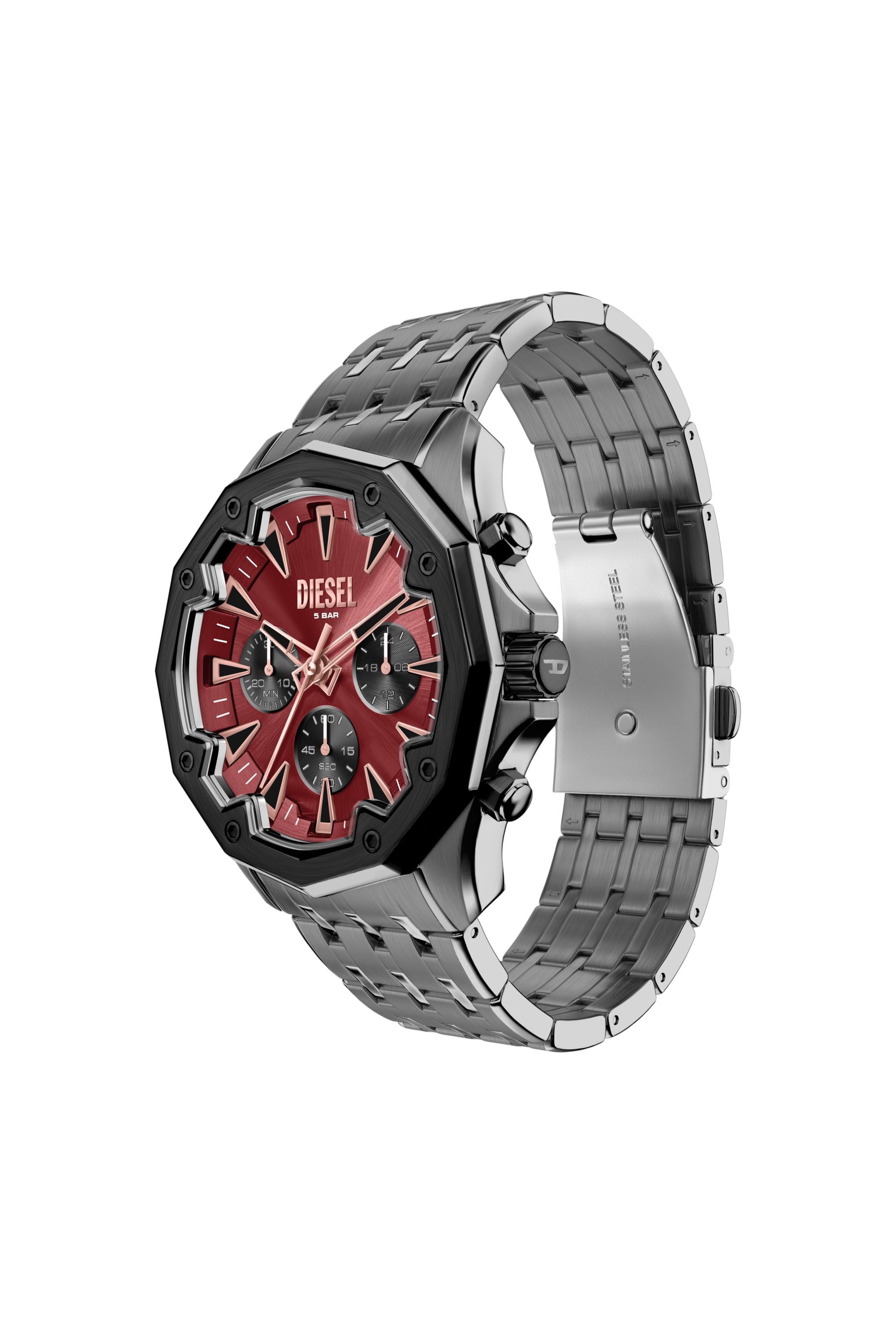 Diesel - DZ4715 WATCH, Herren Stinger Uhr aus Edelstahl in Gunmetal-Optik in Dunkelgrau - 5