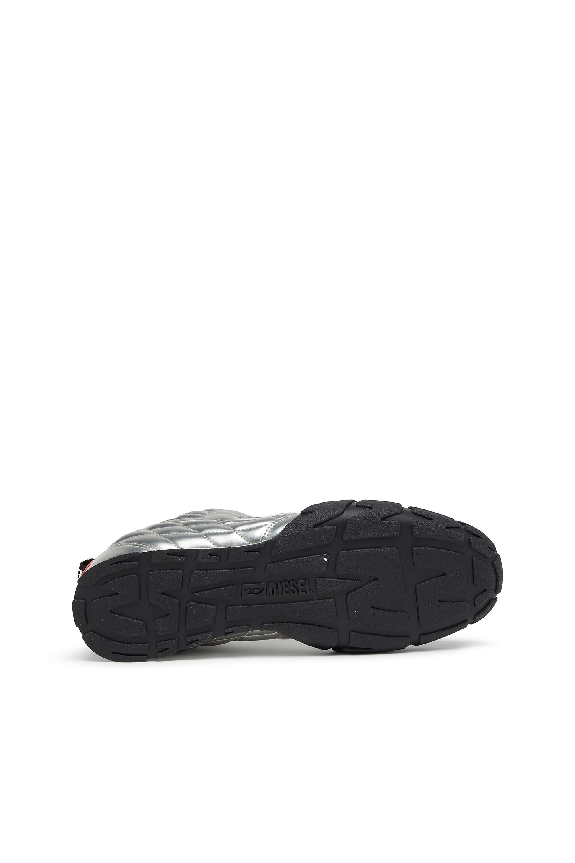 Diesel - S-PAGODHA LOW W, Damen S-Pagodha-Quilted metallic Sneakers in Silber/Schwarz - 5