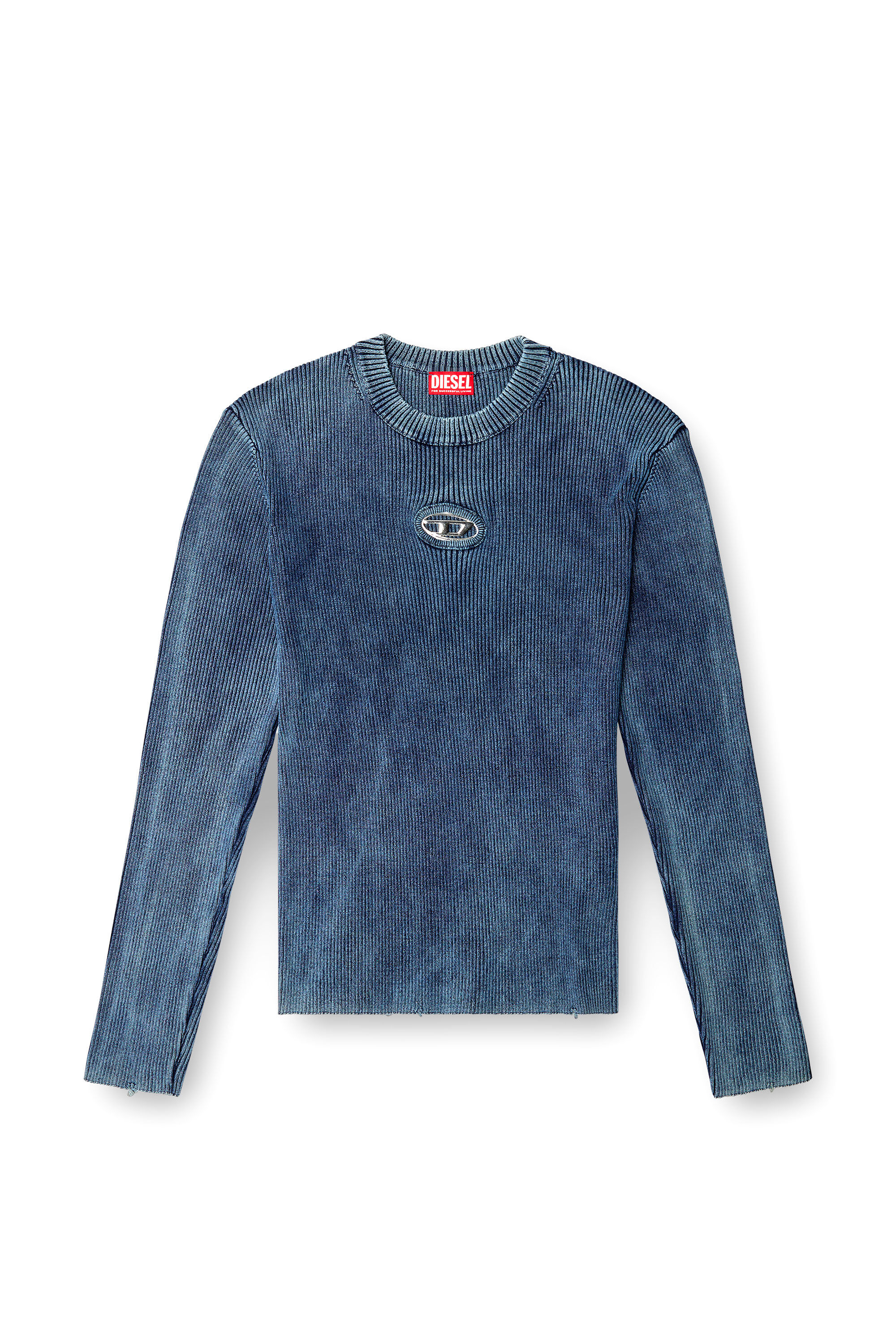 Diesel - K-DARIN-D, Herren Vielgetragener Pullover mit Cutout-Logo in Blau - 2