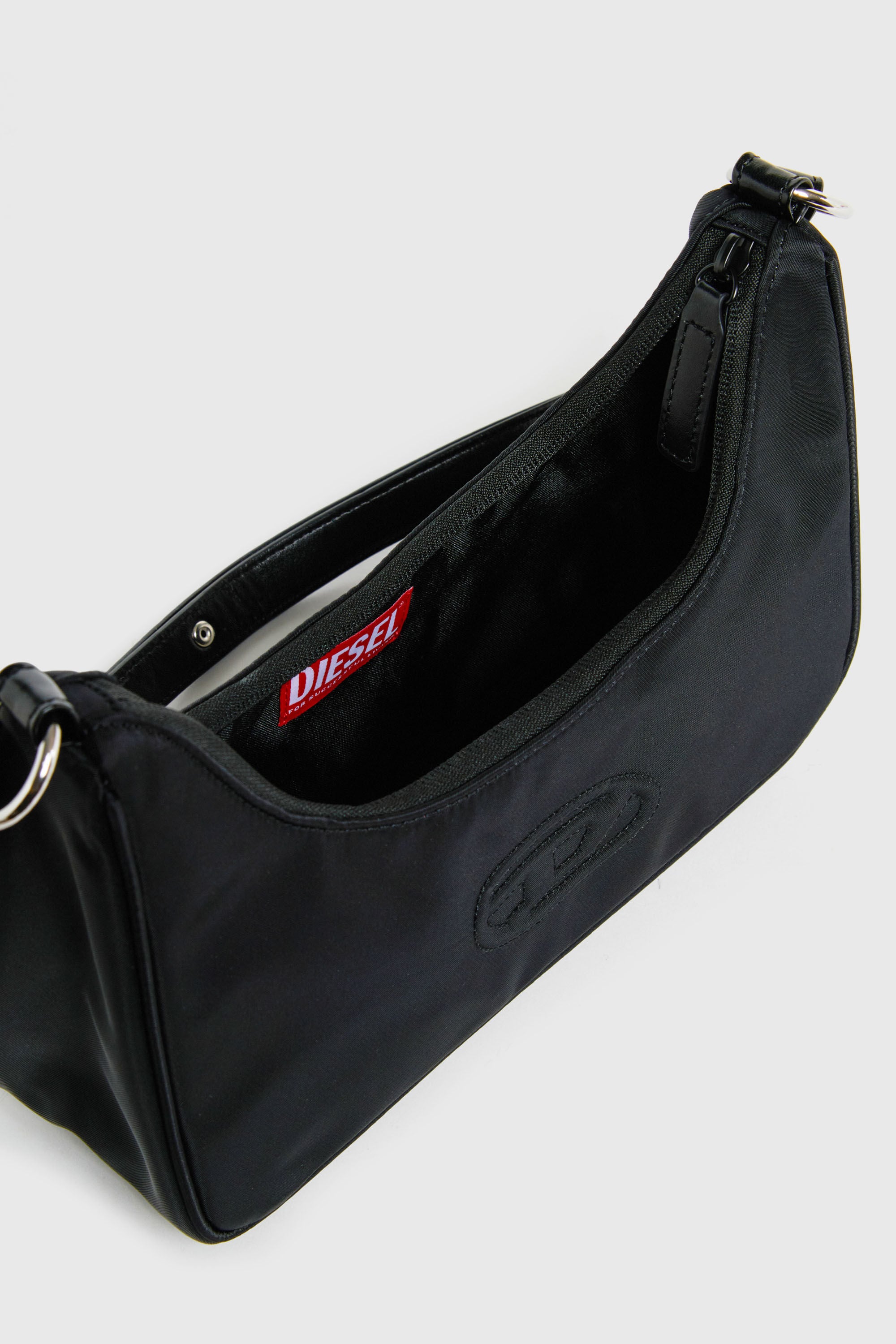 Diesel - WUNSY, Damen WUNSY - Nylon-Umh&auml;ngetasche mit Oval D Logo in Schwarz - 4