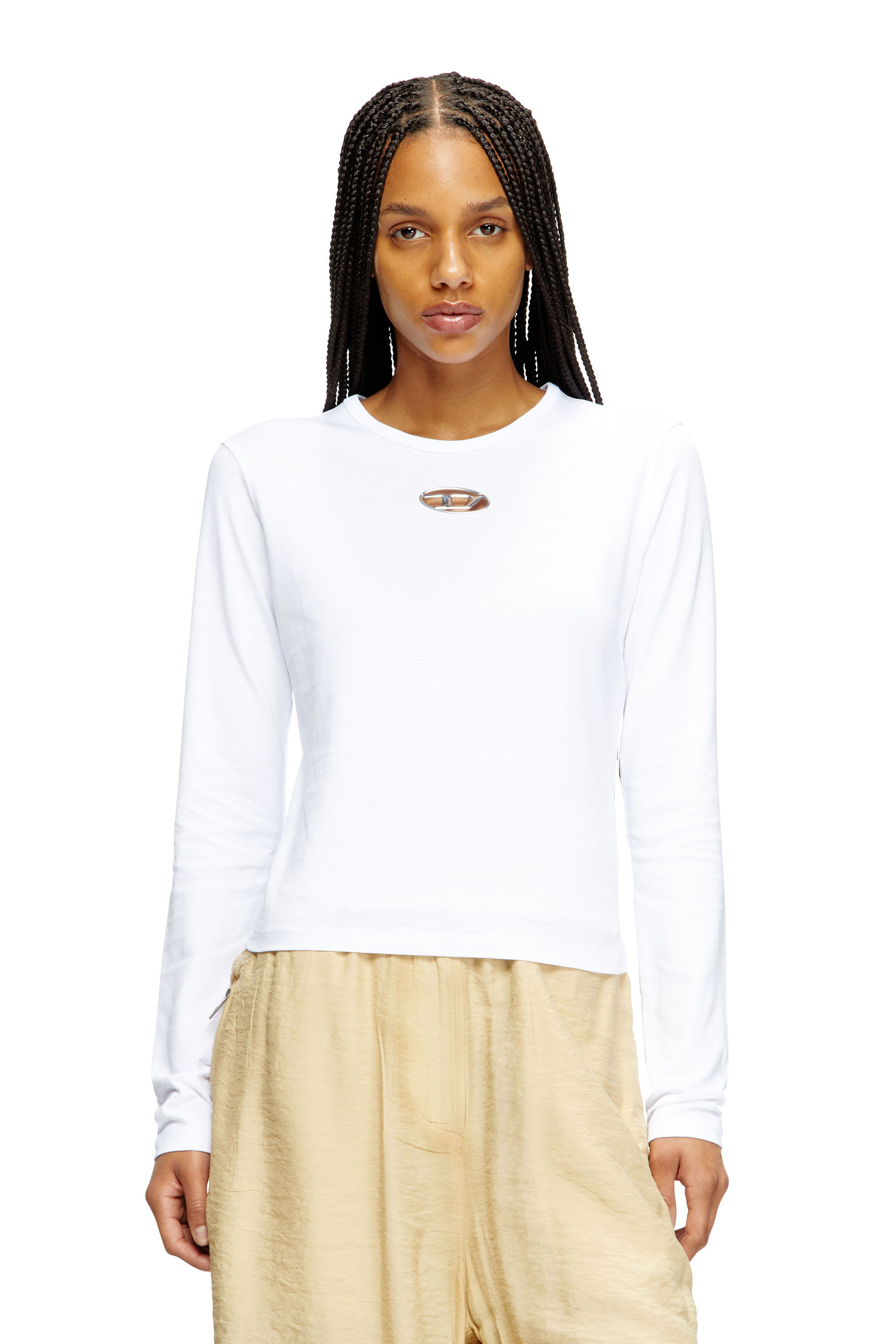 Diesel - T-UNCUTIE-LONG-LS-OD, Damen Langarm-Oberteil mit Oval D-Ausschnitt in null - 2