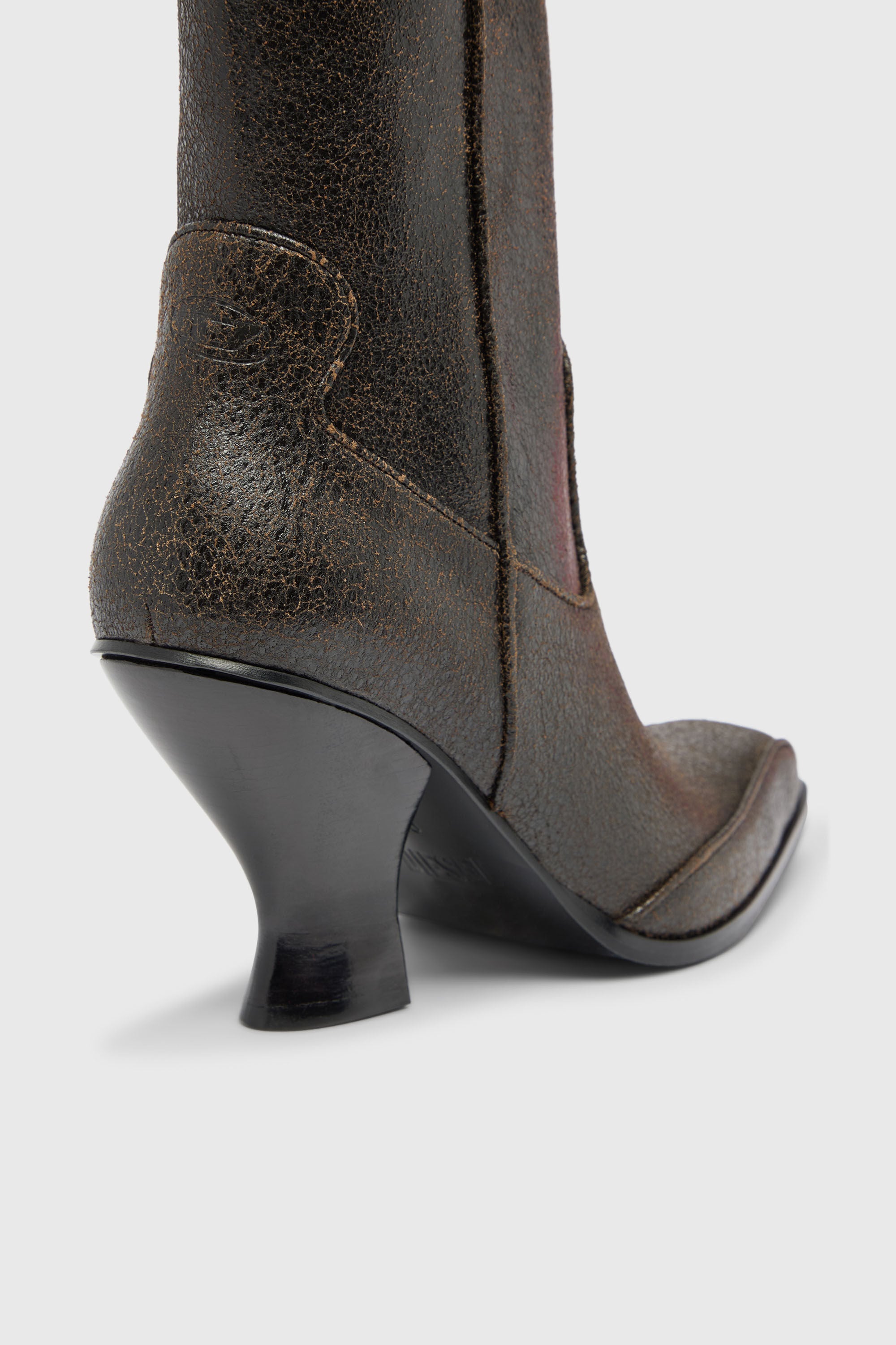Diesel - D-LUFFY-75-AB, Damen D-Luffy &ndash; Stiefeletten aus crackled Leder in Dunkelbraun - 5