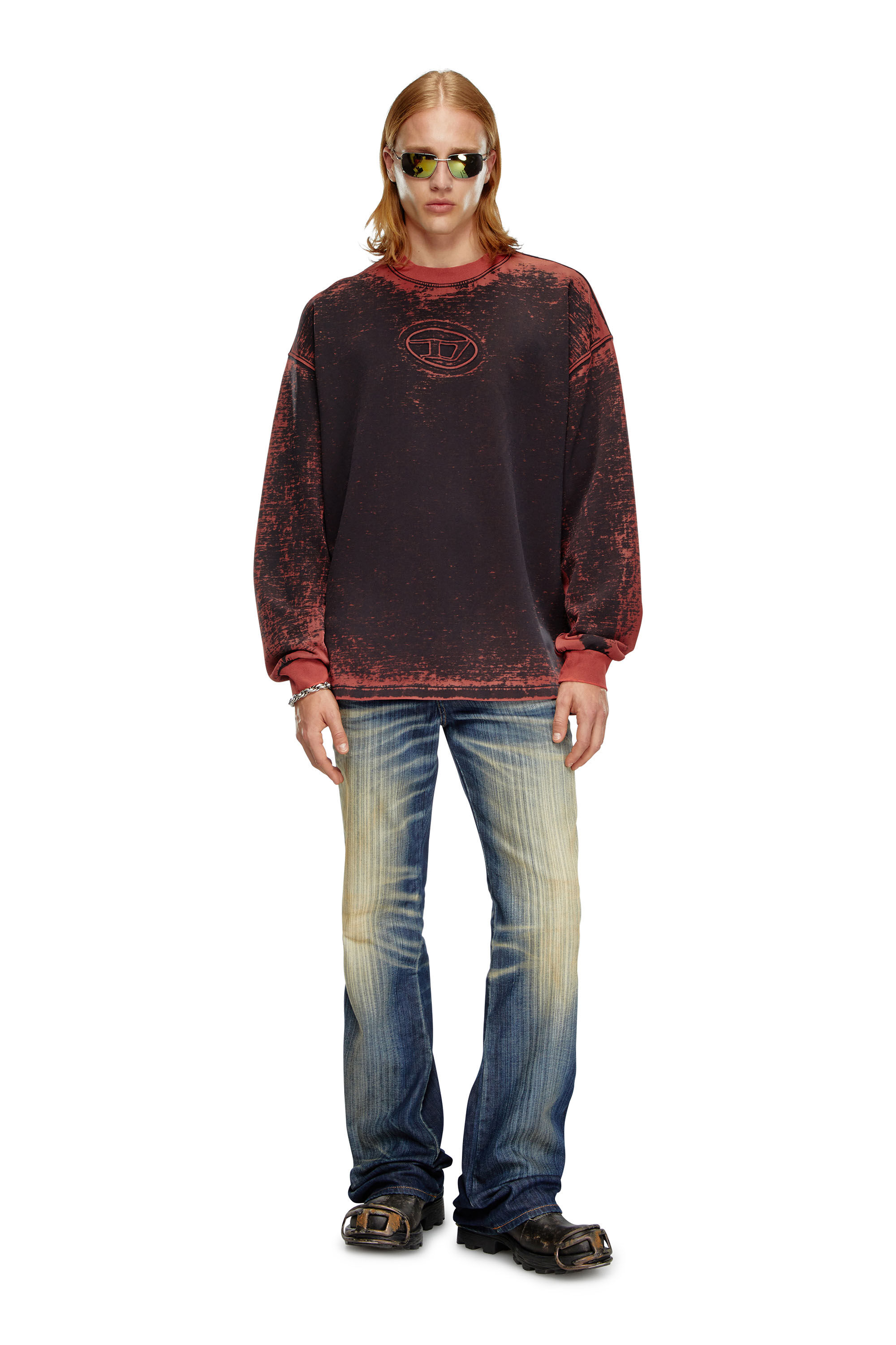 Diesel red sweatshirt clearance