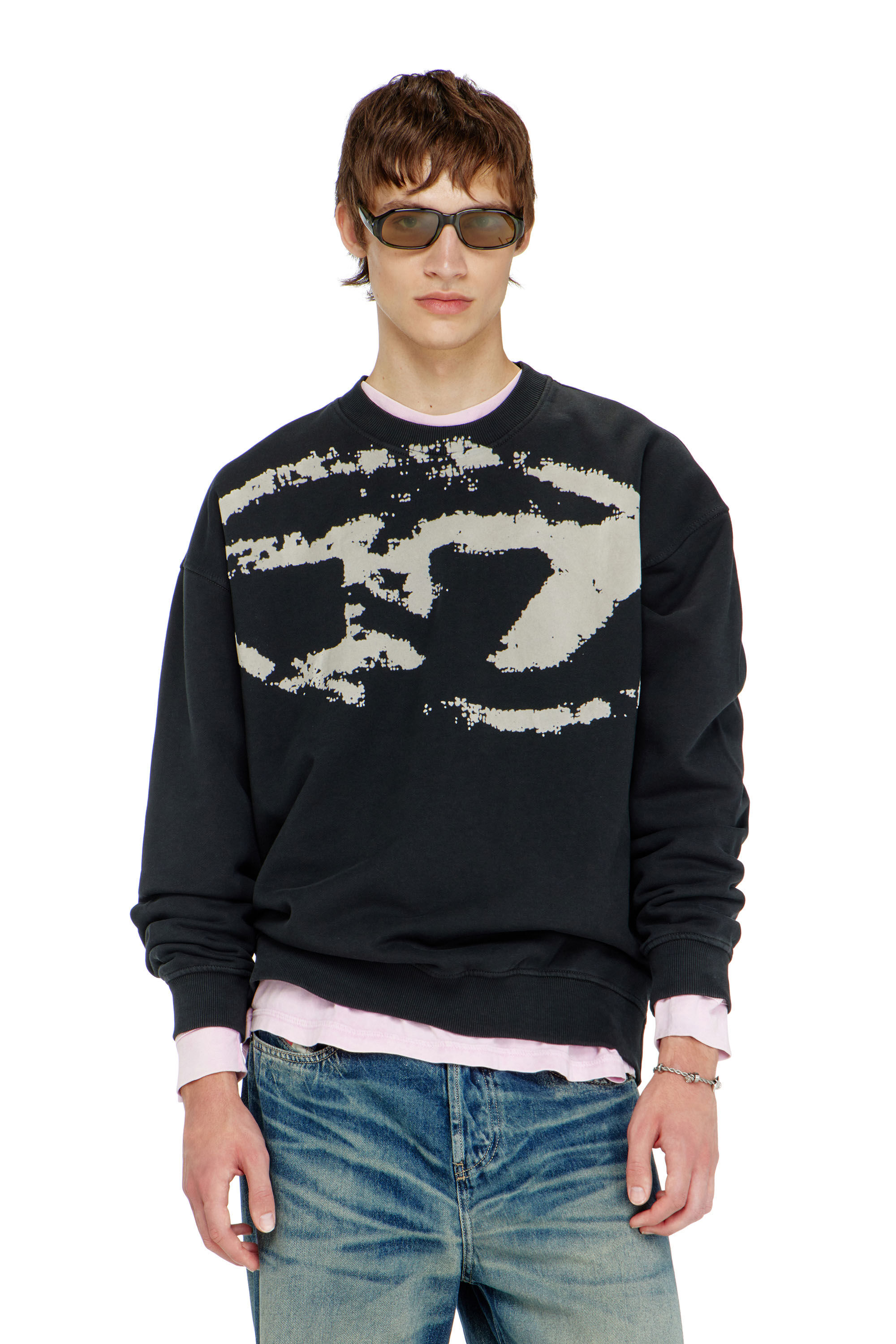 Diesel - S-BOXT-N5, Herren Baumwoll-Sweatshirt mit geflocktem Oval D in null - 3