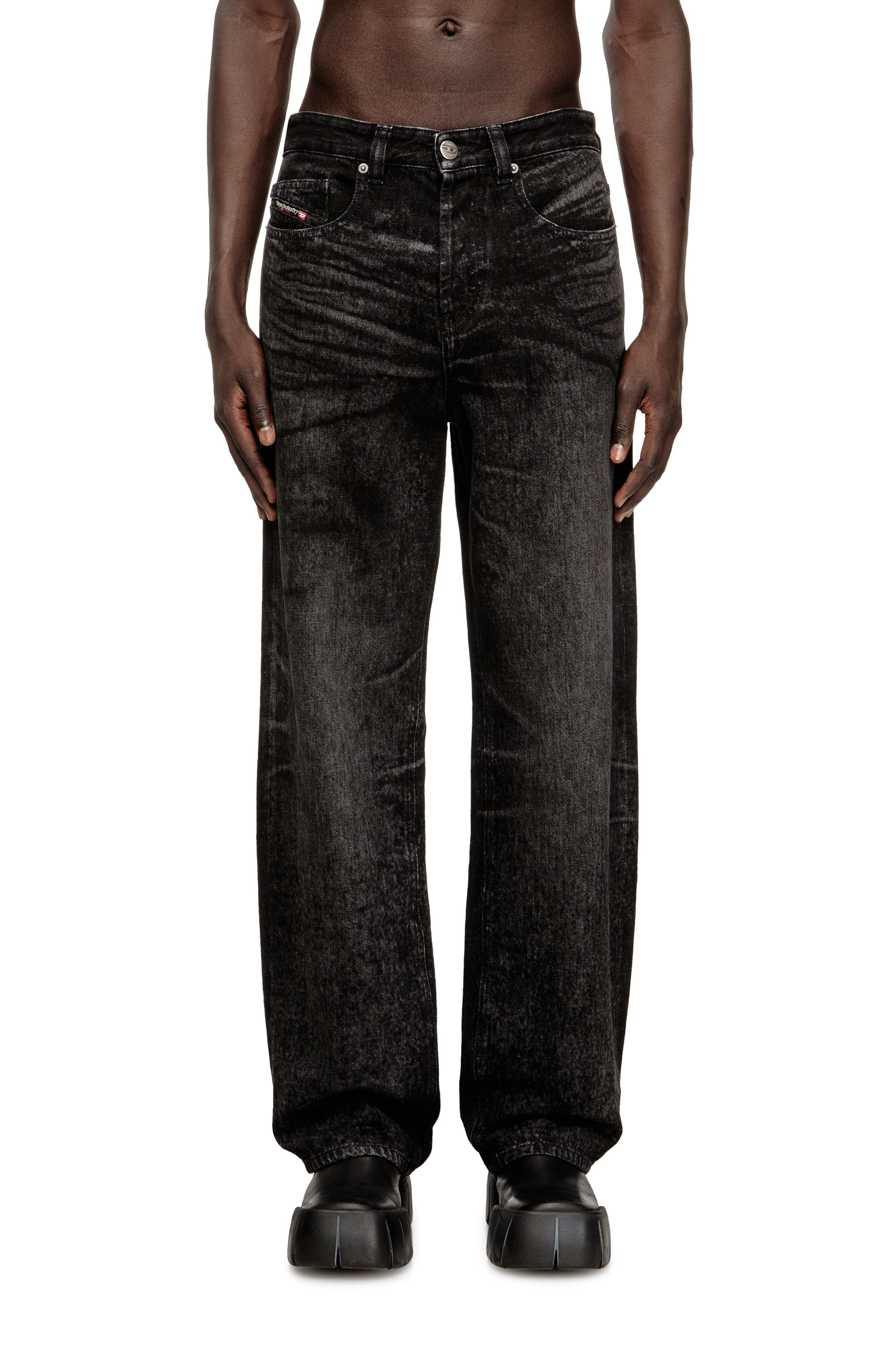 Diesel - Herren Relaxed Jeans 2001 D-Macro 007DB, Schwarz/Dunkelgrau - 3