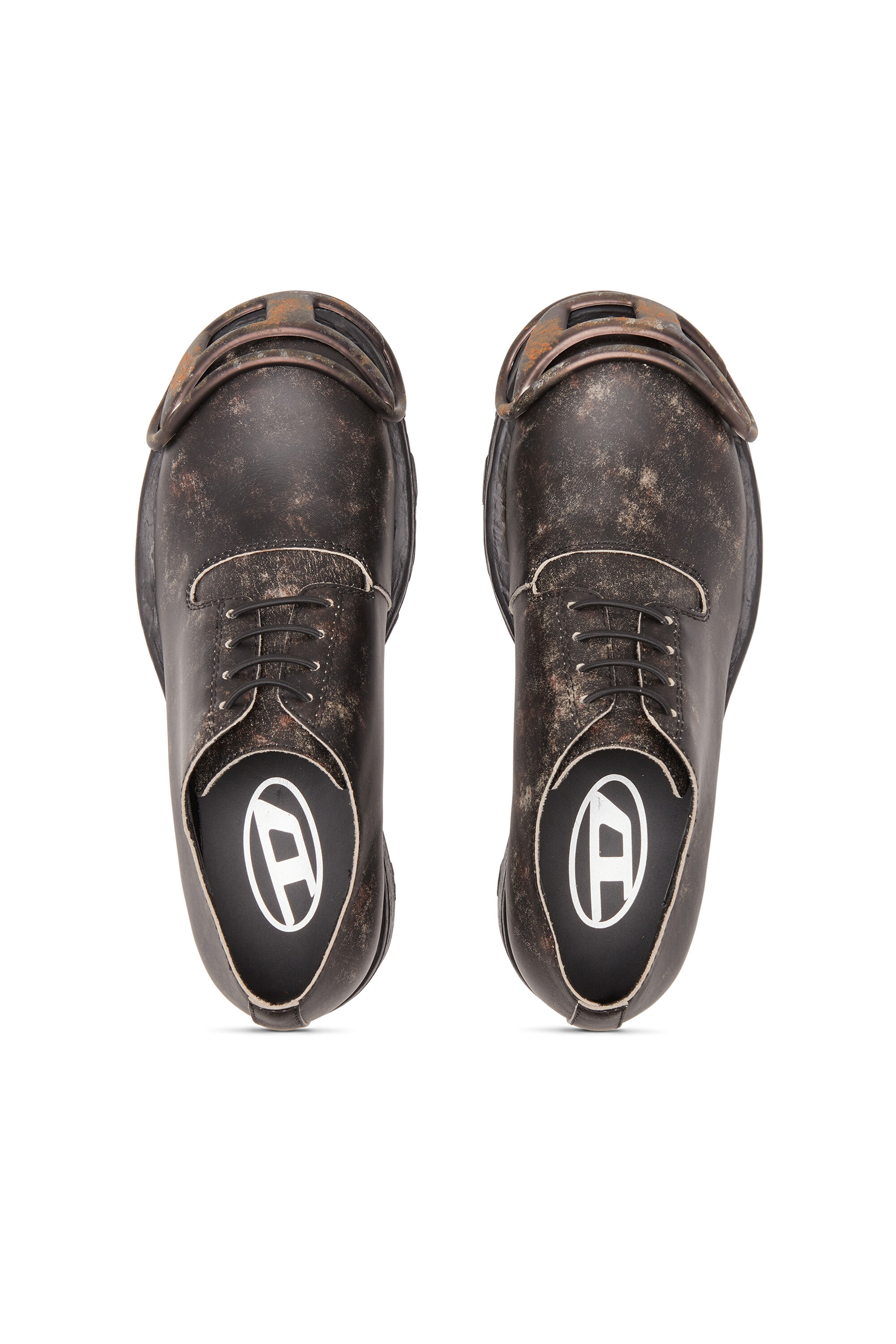 Diesel - D-HAMMER SO D, Man D-Hammer-Derby shoes in treated leather in Brown - Image 4