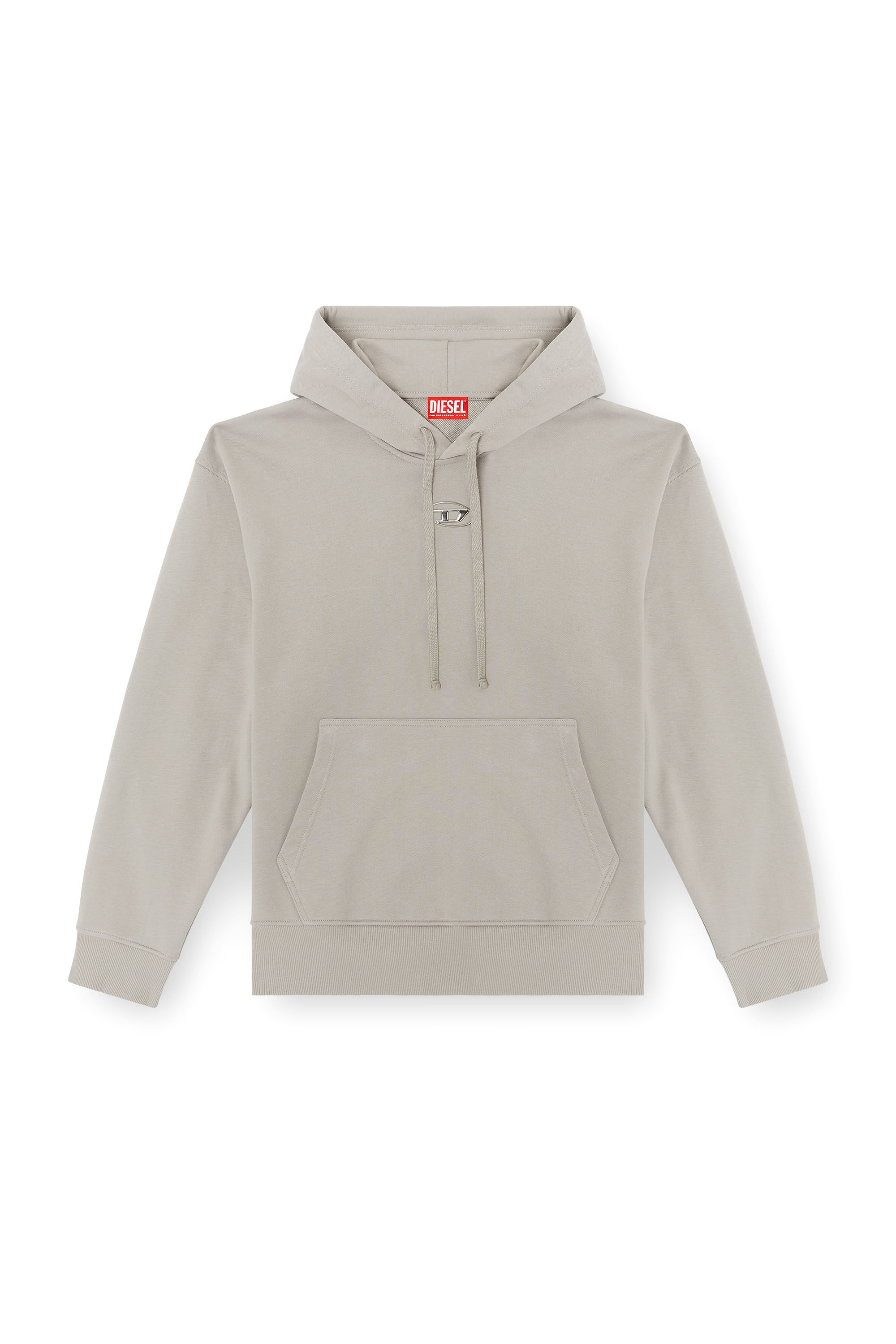 Diesel - S-MACS-HOOD-OD, Herren Hoodie in Übergröße mit Metallic-Logo in Grau - 2