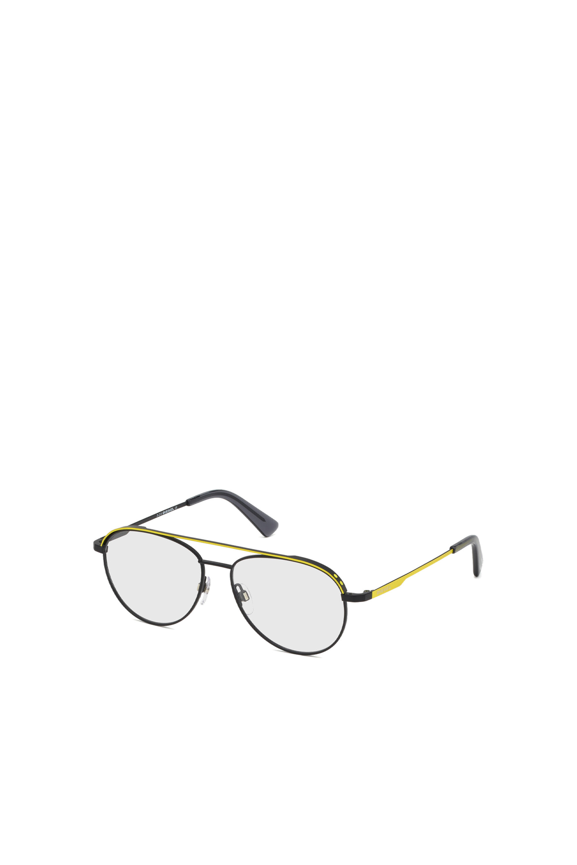 Diesel - DL5305, Unisex Korrekturbrille mit Pilotform in Gelb - 2