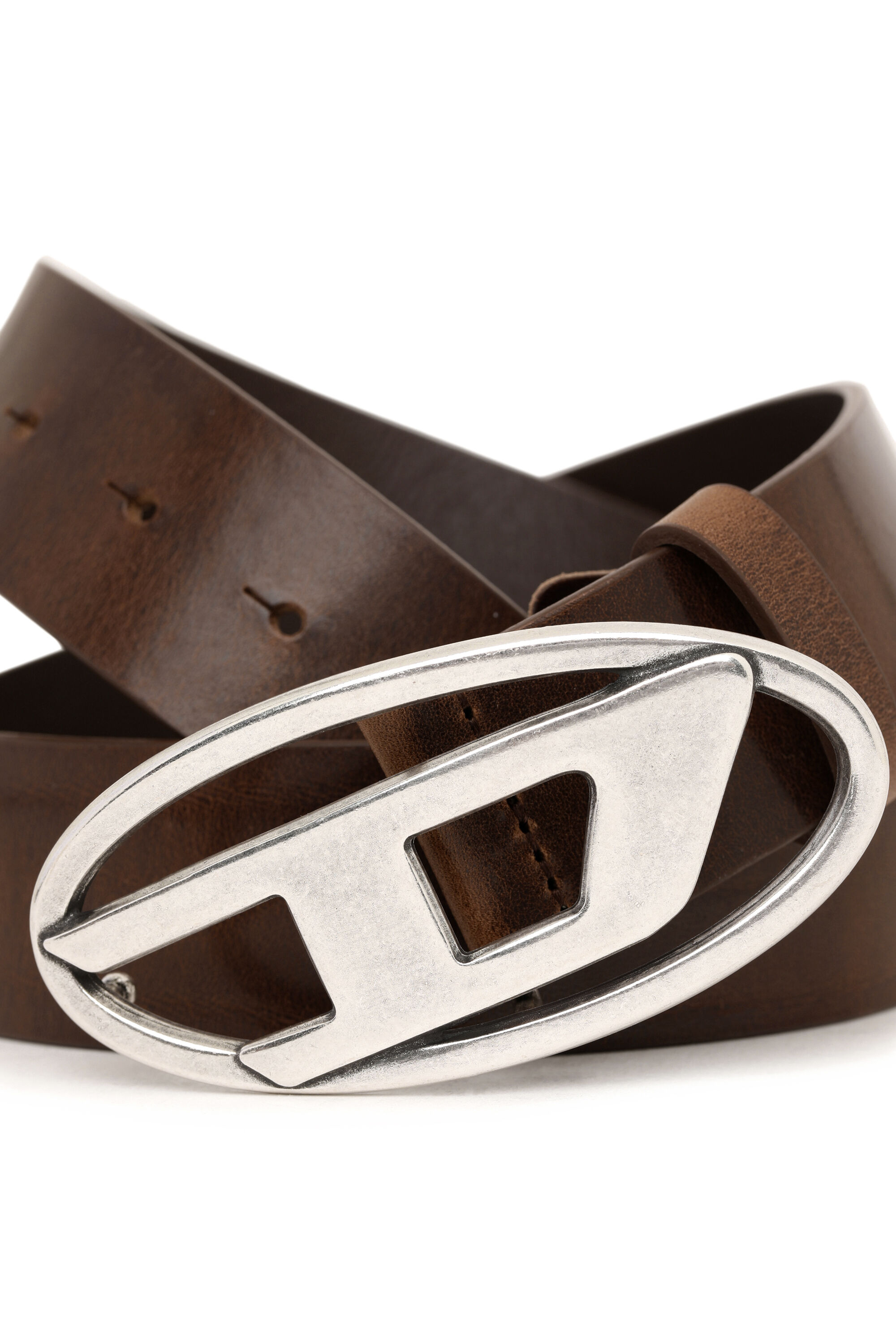 ベルト DIESEL Silver leather belt B-SHIFT II Man: Reversible leather belt | Diesel