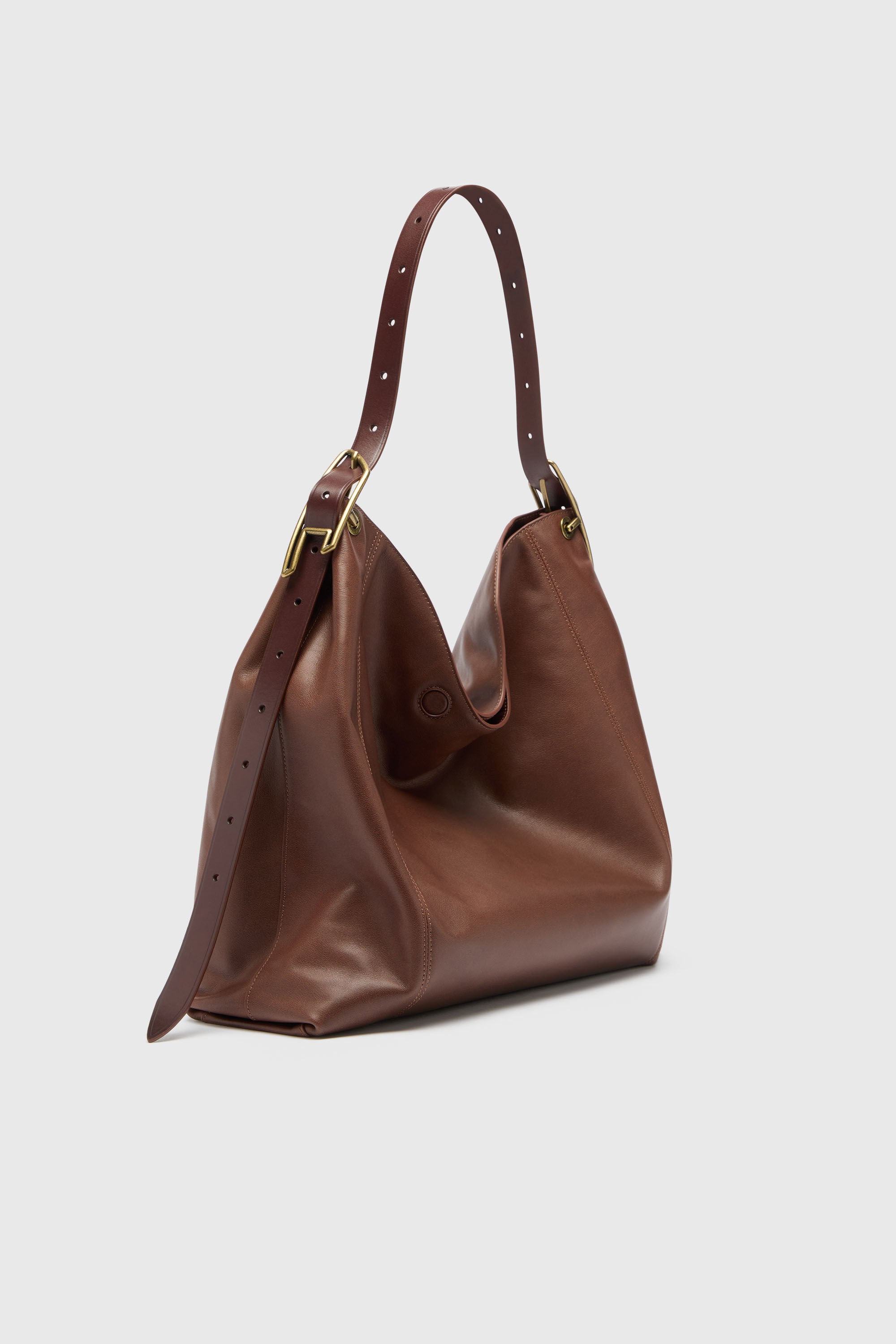 Diesel - D-LINE HOBO L, Damen D-Line Hobo-Tasche aus Leder in Dunkelbraun - 3
