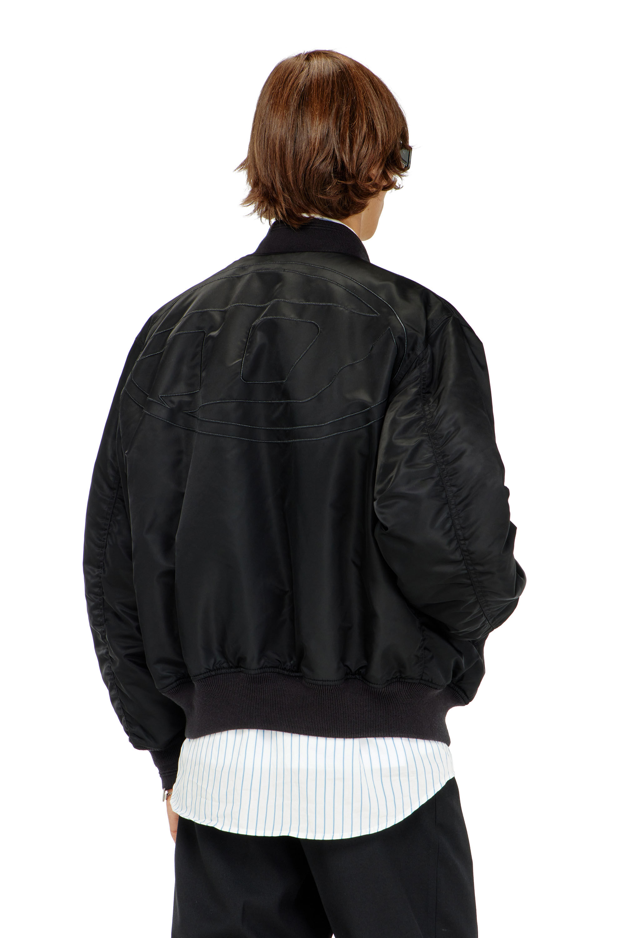 Diesel - W-TYPE-D1, Herren Gesteppte Bomberjacke mit Oval-D-Stickerei in Schwarz - 4