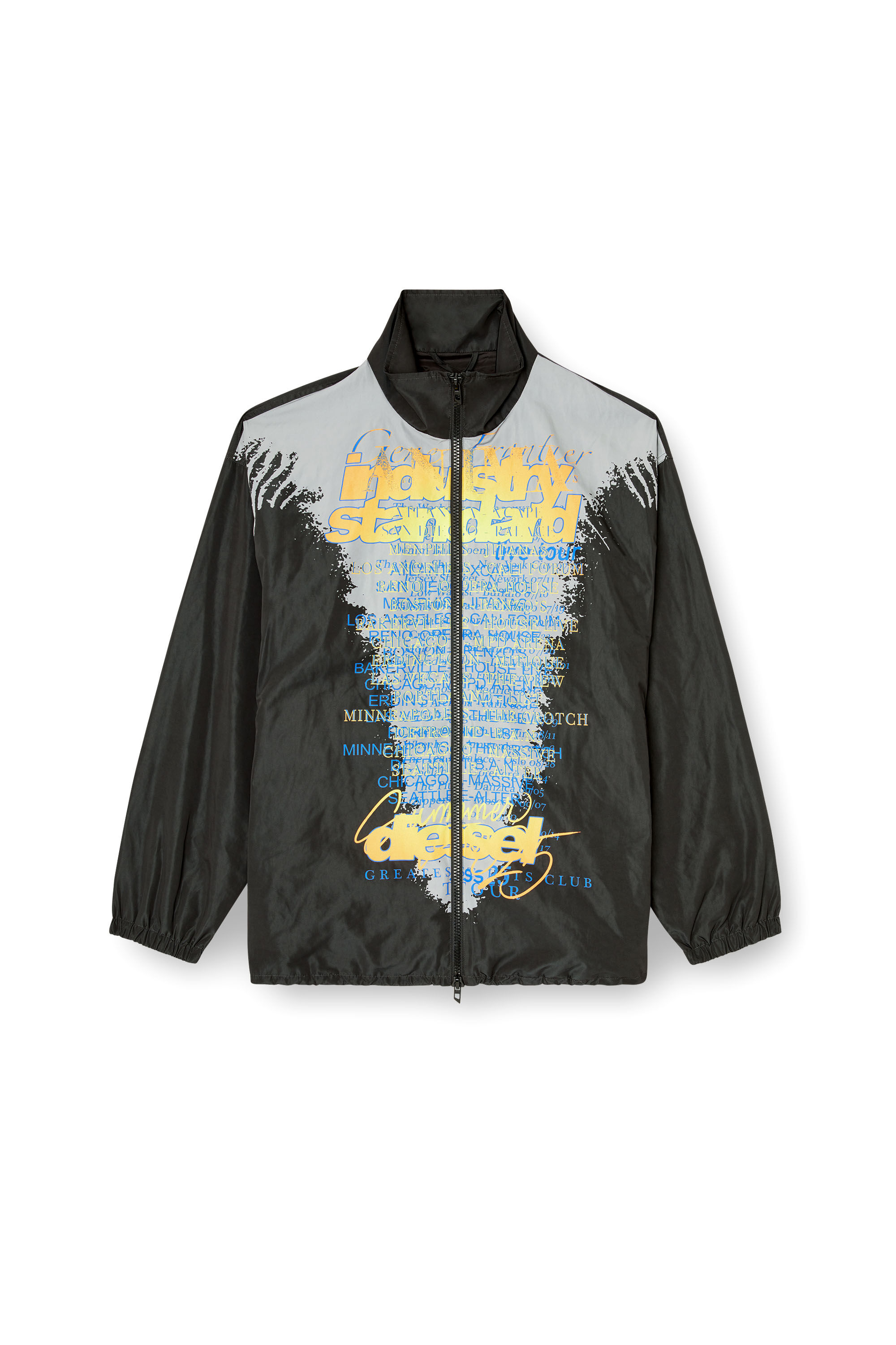 Diesel - J-ERIK, Unisex Tech-Jacke aus Jersey mit Text-Print in Schwarz - 2