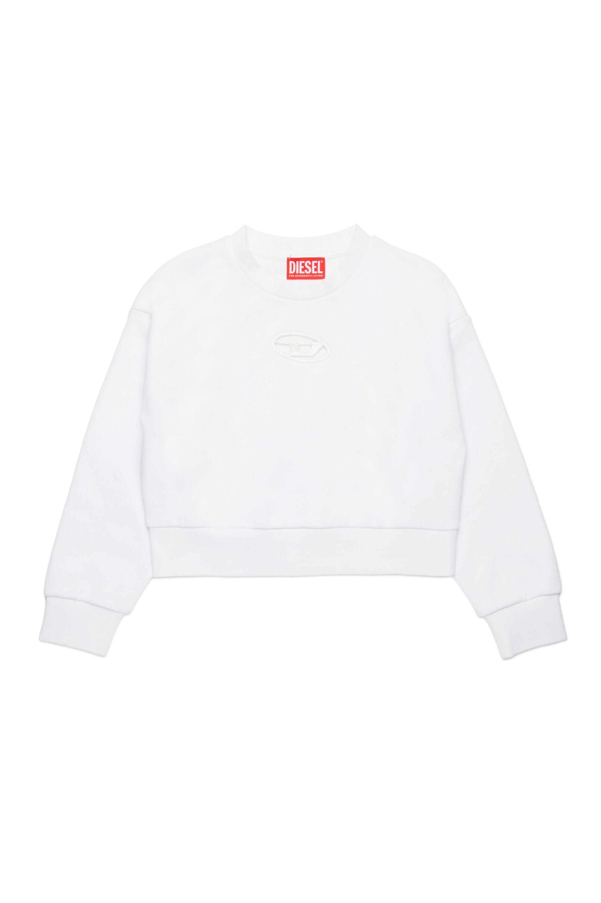 Diesel - STRASLIUM, Woman's Sweatshirt with Oval D cutout in White - 1