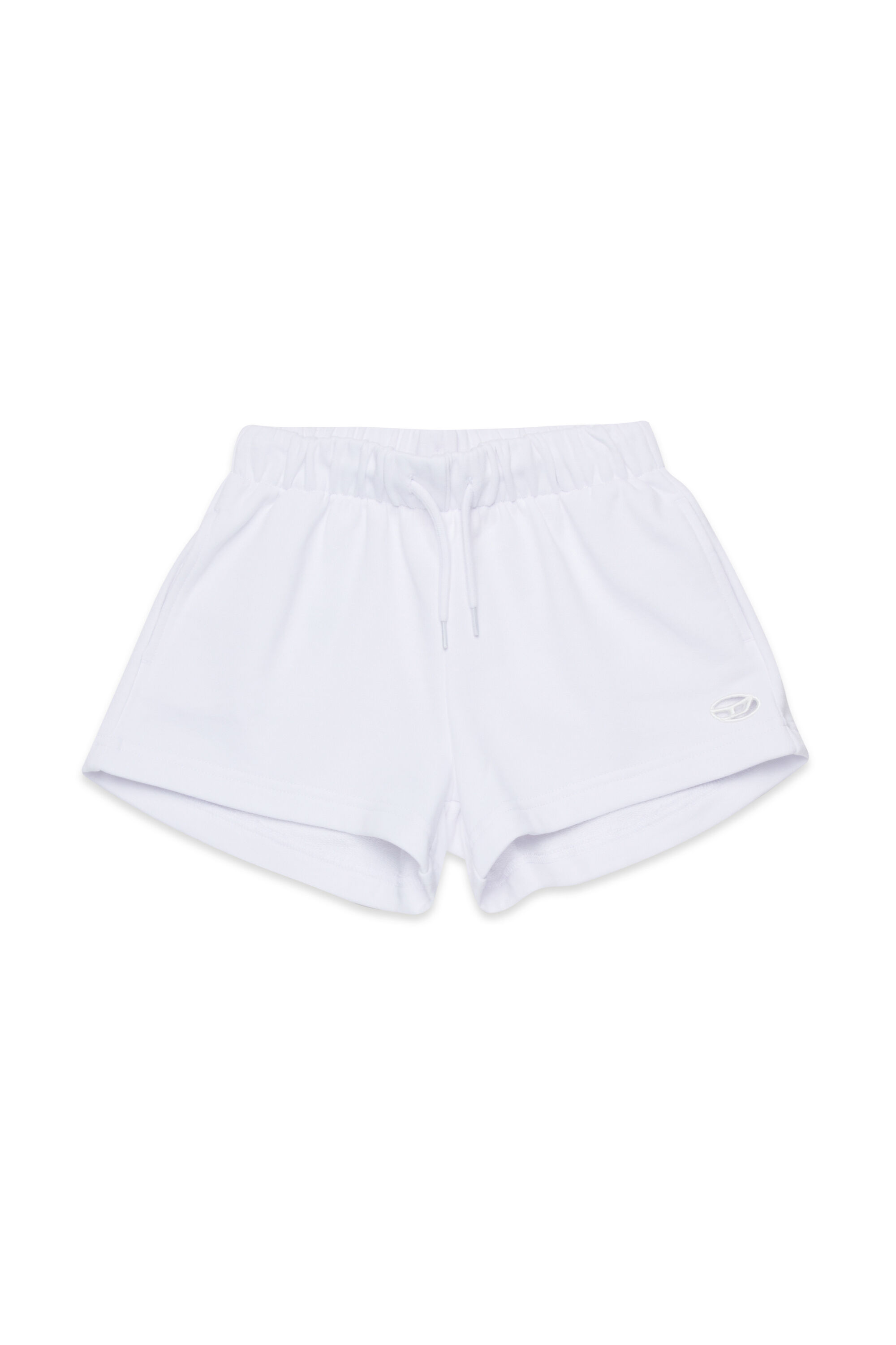Diesel - PAGL, Damen Sweatshorts mit Cutout-Oval D-Logo in Weiß - 1