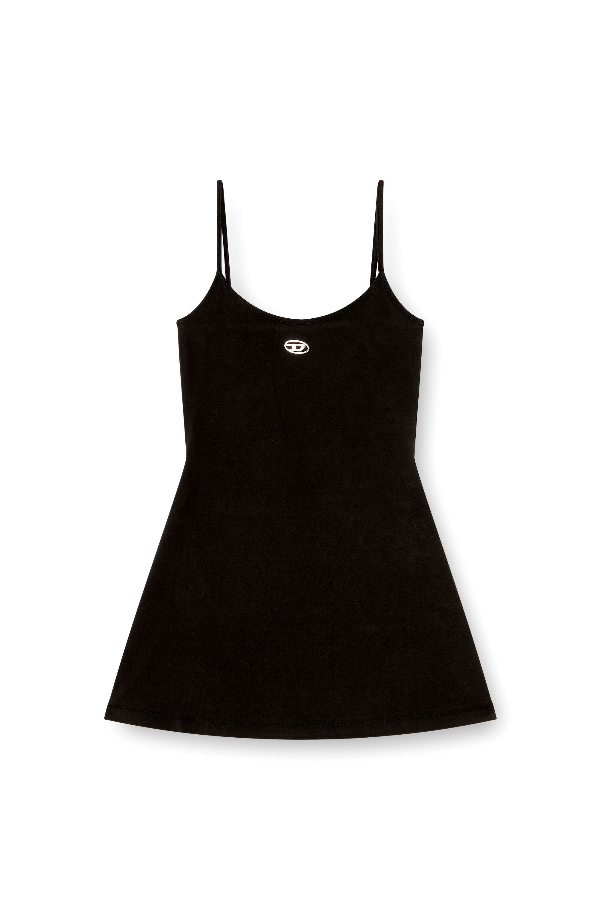 Diesel - D-NEWHOP-OD, Damen Minikleid aus Baumwolle mit Oval D Logo in Schwarz - 2