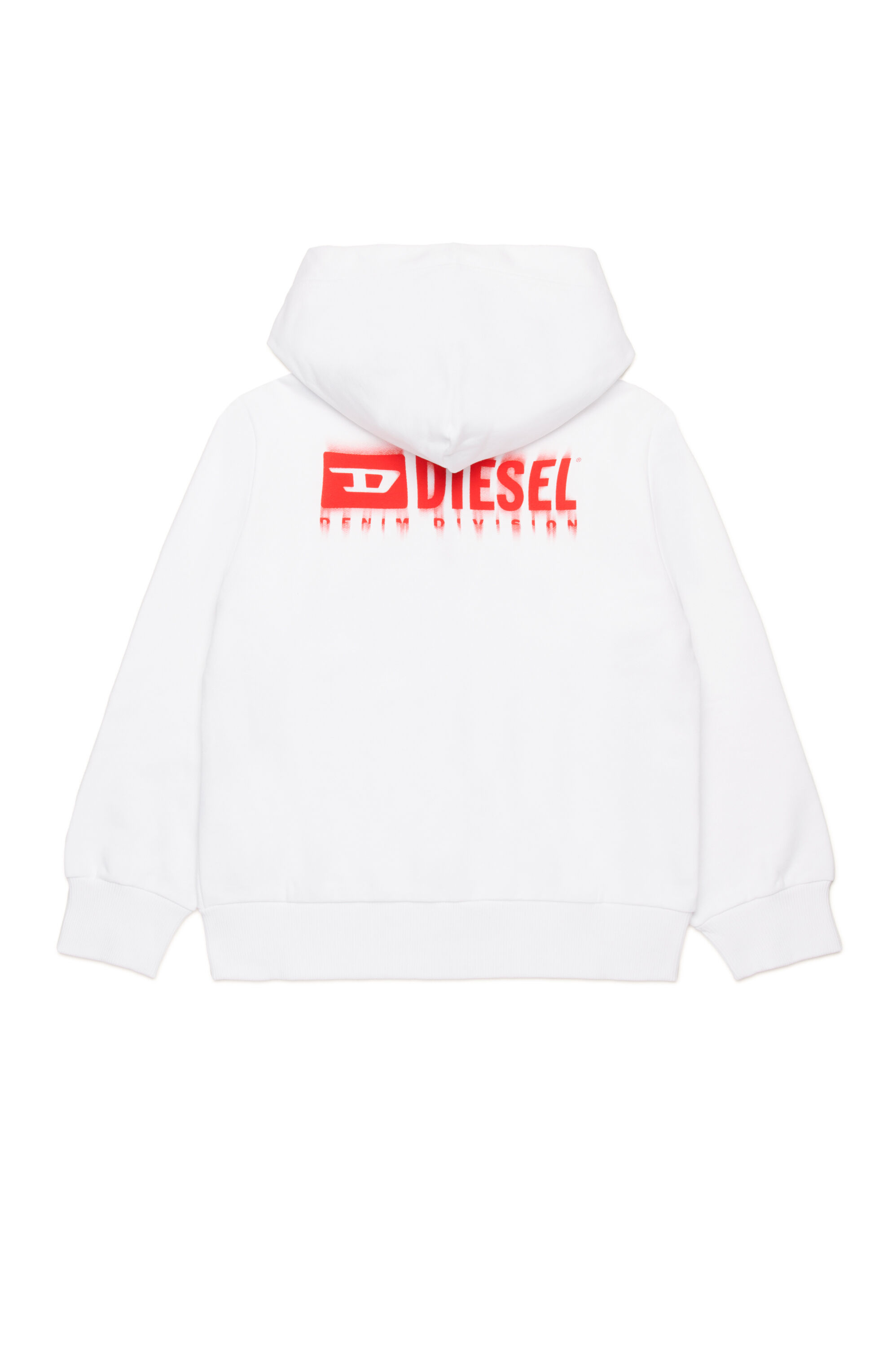 Diesel - SVOUGZIP OVER, Herren Reißverschluss-Hoodie mit verschmiertem Logo in Weiß - 2