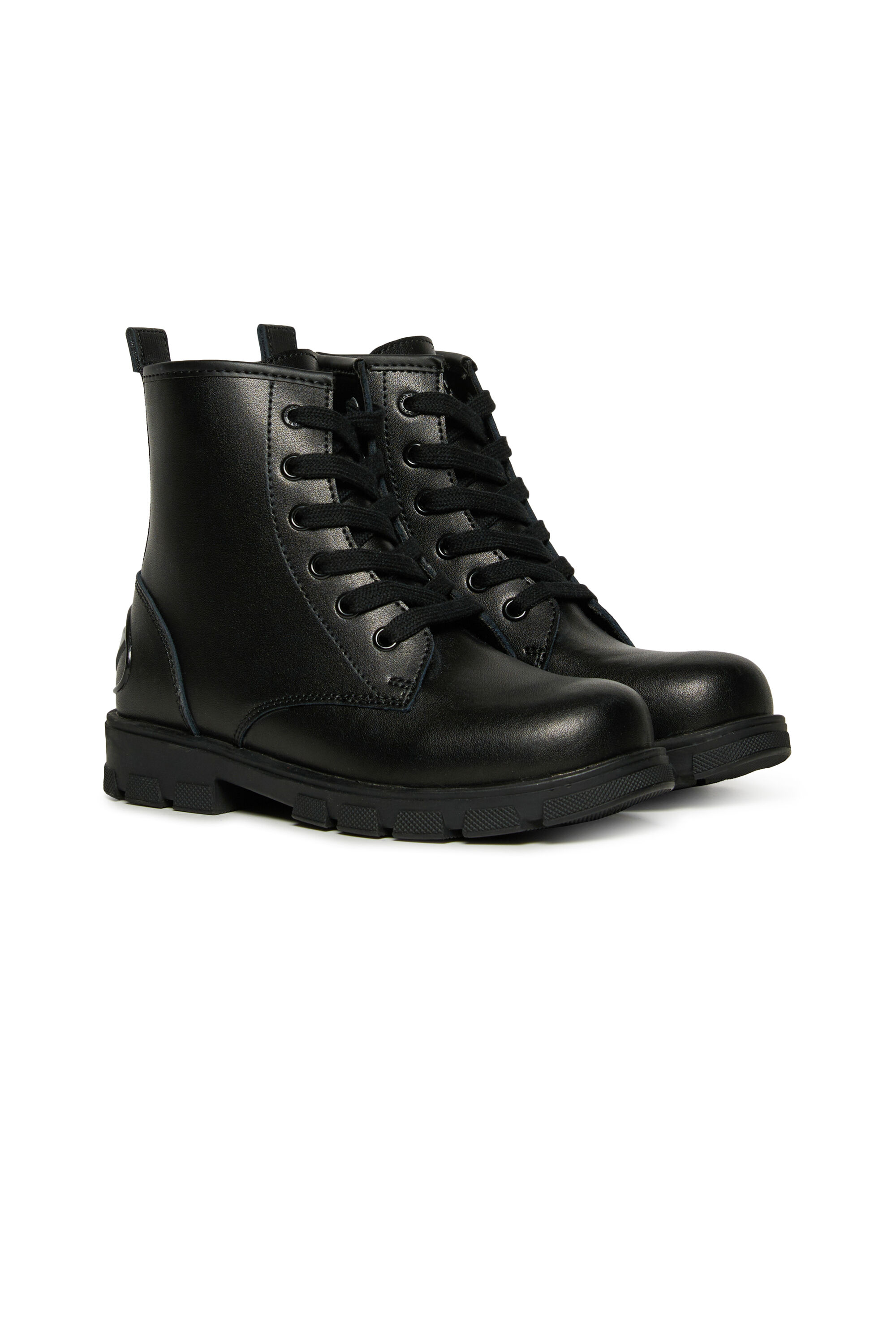Diesel - D-HAMMER AK LACE, Unisex D-Hammer Lederstiefel mit seitlichem Reißverschluss in Schwarz - 2