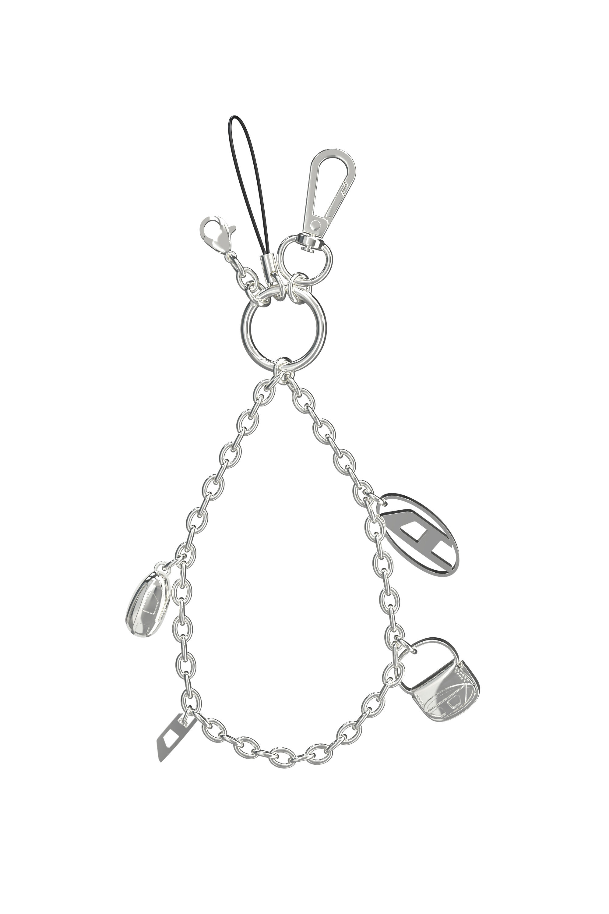 Diesel - 60456  PHONE CHARM, Unisex Telefonanhänger & Anhängerhalter & Staubschutzkappe in Silber - 1
