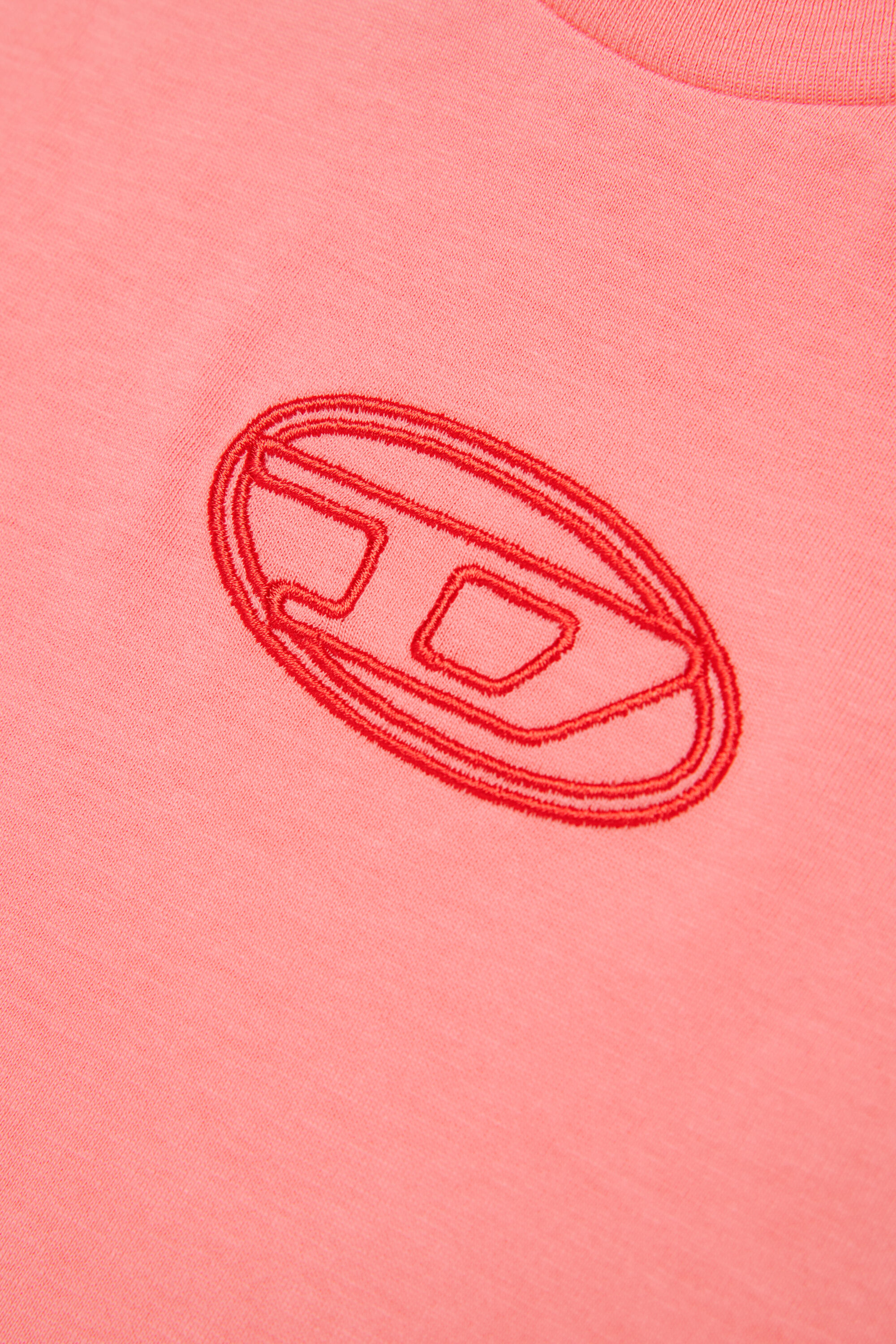 Diesel - TIXAN, Woman's Cotton T-shirt with central logo in Pink - 4