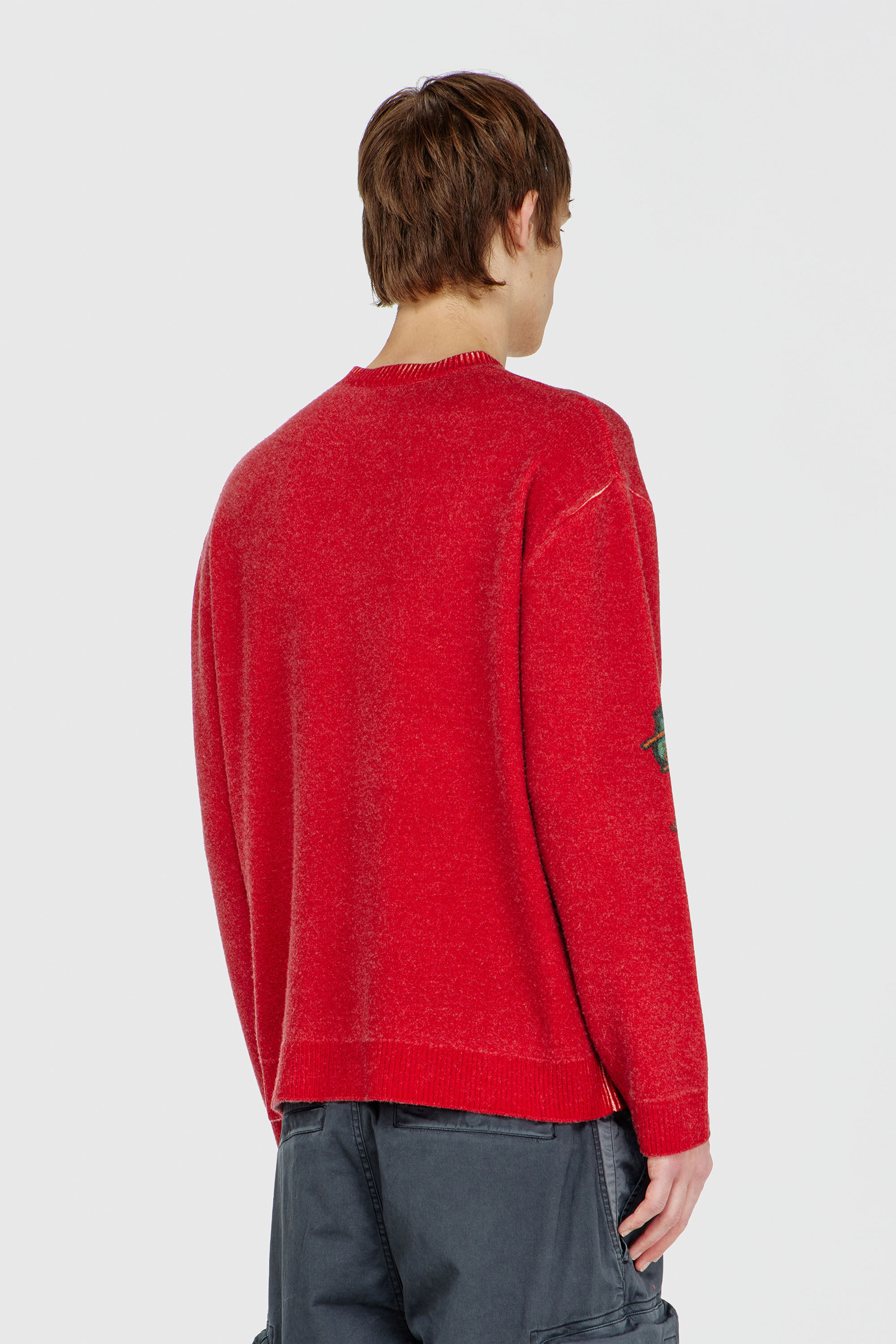 Diesel - K-PATCY, Herren Wollpullover mit bedruckten patches in Rot - 4